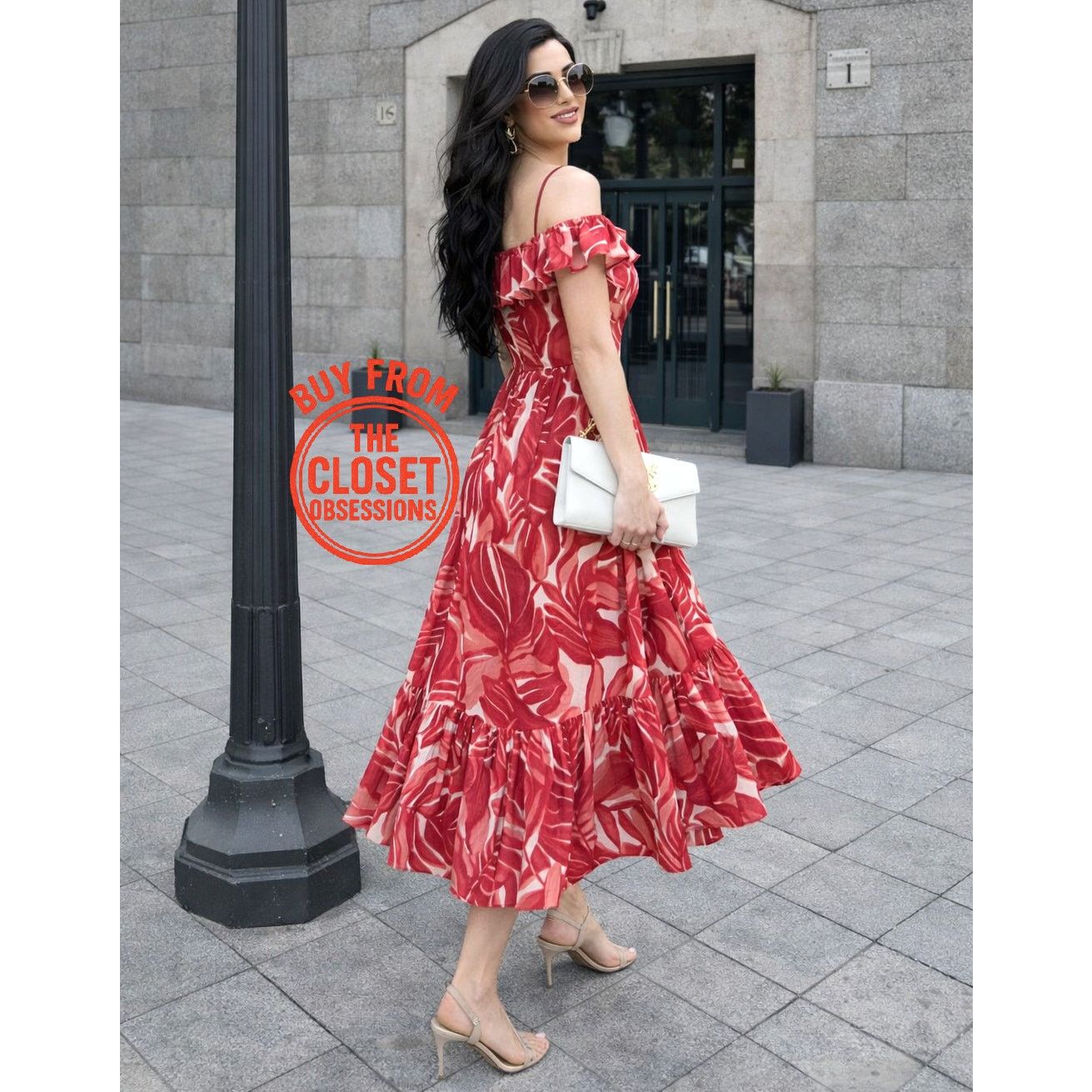 Zara ZARA Red Ruffled Maxi Dress NWT Size S / US 4 / IT 40 - 4 Thumbnail