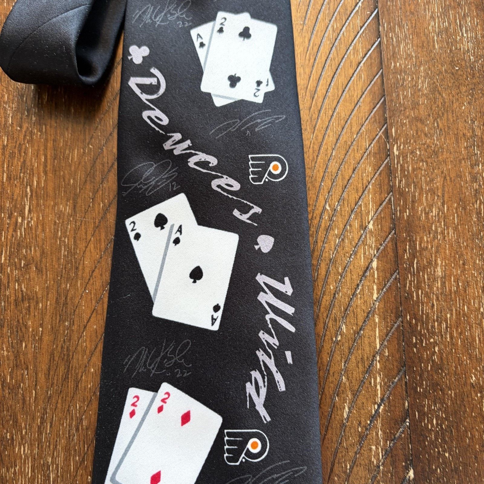 Vintage Philadelphia Flyers Tie Mens Hockey Deuces Wild Playing Card Size ONE SIZE - 6 Thumbnail