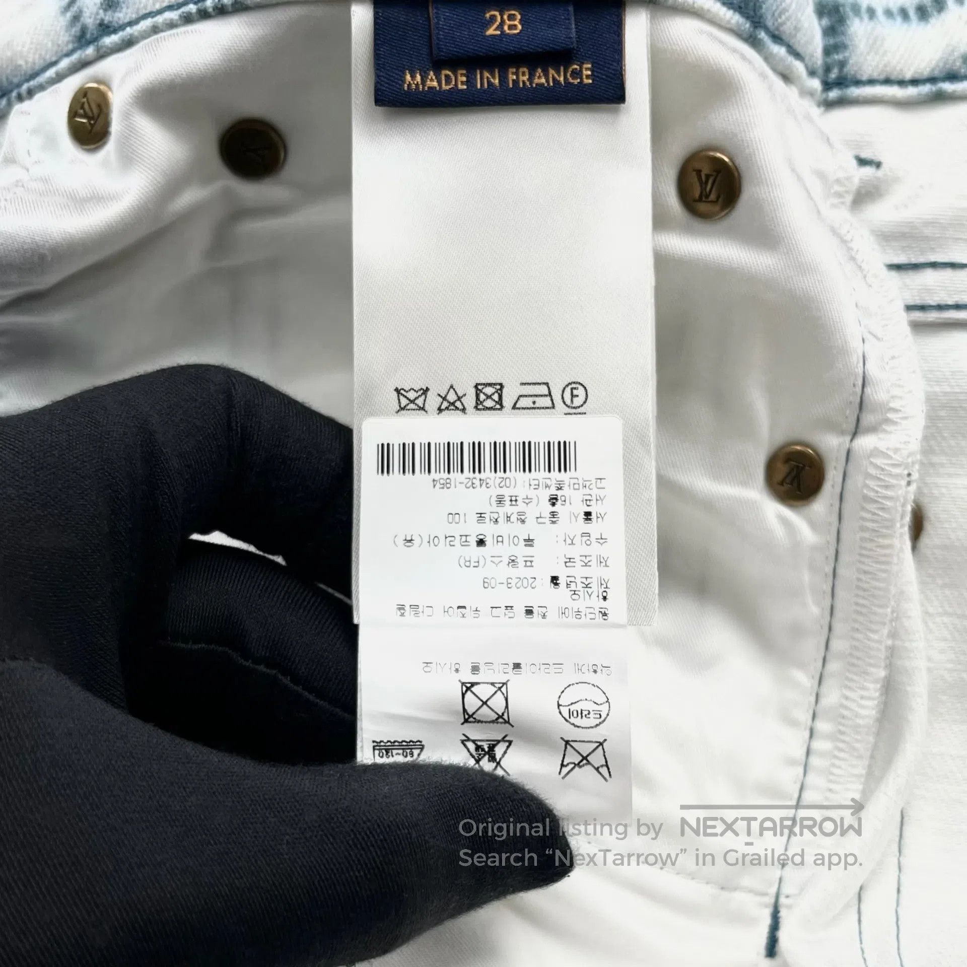 Louis Vuitton Louis Vuitton SS23 Tie-Dye Ink Wash Three-Flower Denim Pan Size 28" / US 6 / IT 42 - 7 Thumbnail