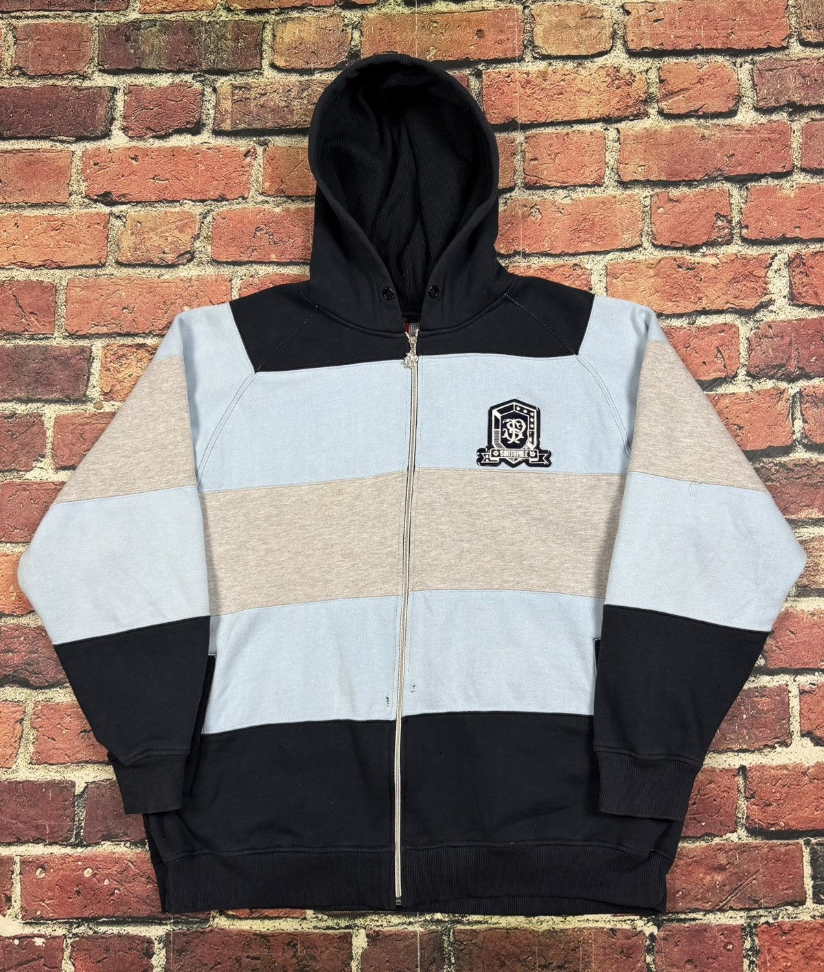 Southpole Vintage Southpole Zip-Up Hoodie Sweatshirt Blue Striped Y2K Size US XXL / EU 58 / 5 - 1 Thumbnail