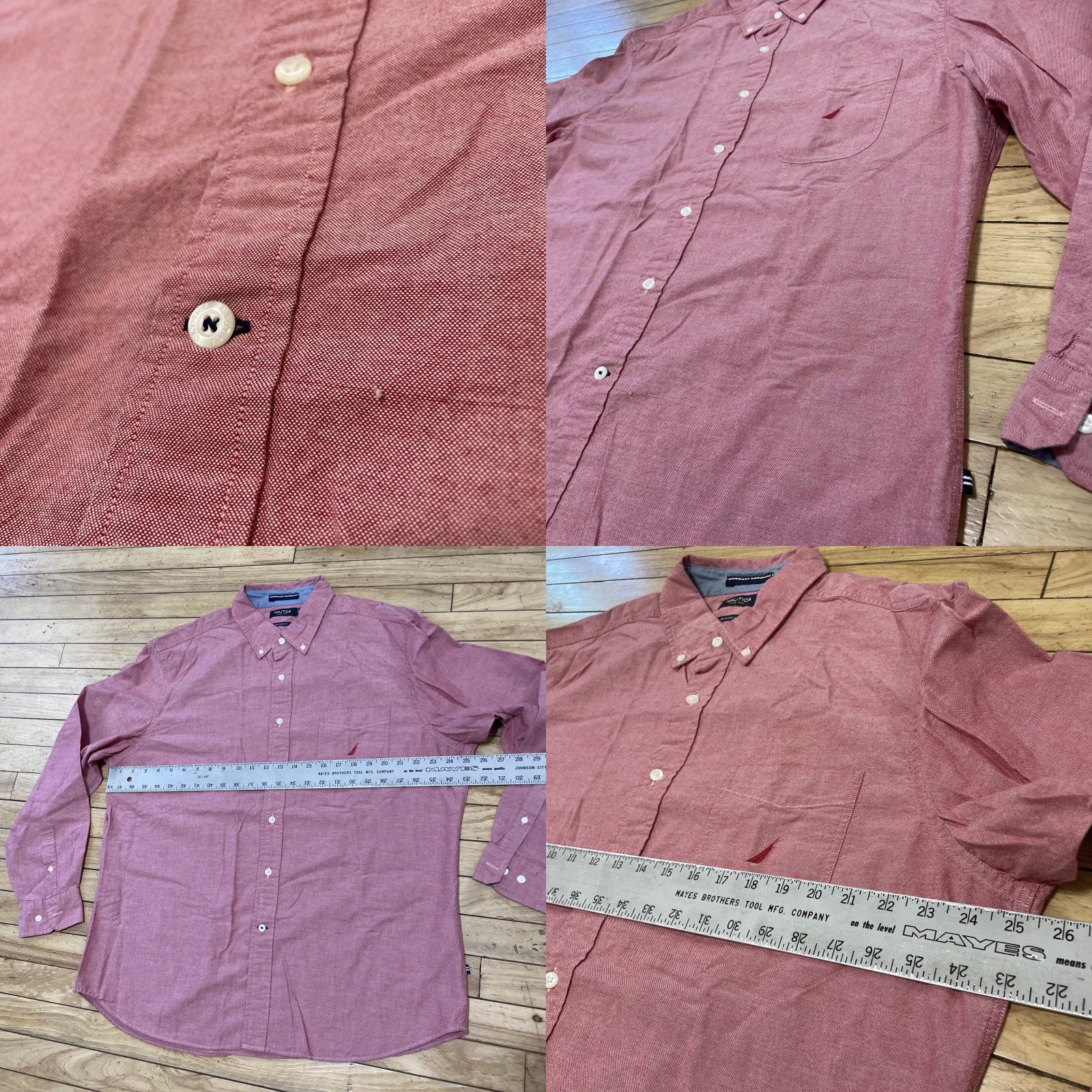 Nautica Nautica Button Shirt Men XL Salmon Pink Classic Fit Preppy Work Casual Button-Up Shirts Size US XL / EU 56 / 4 - 8 Thumbnail