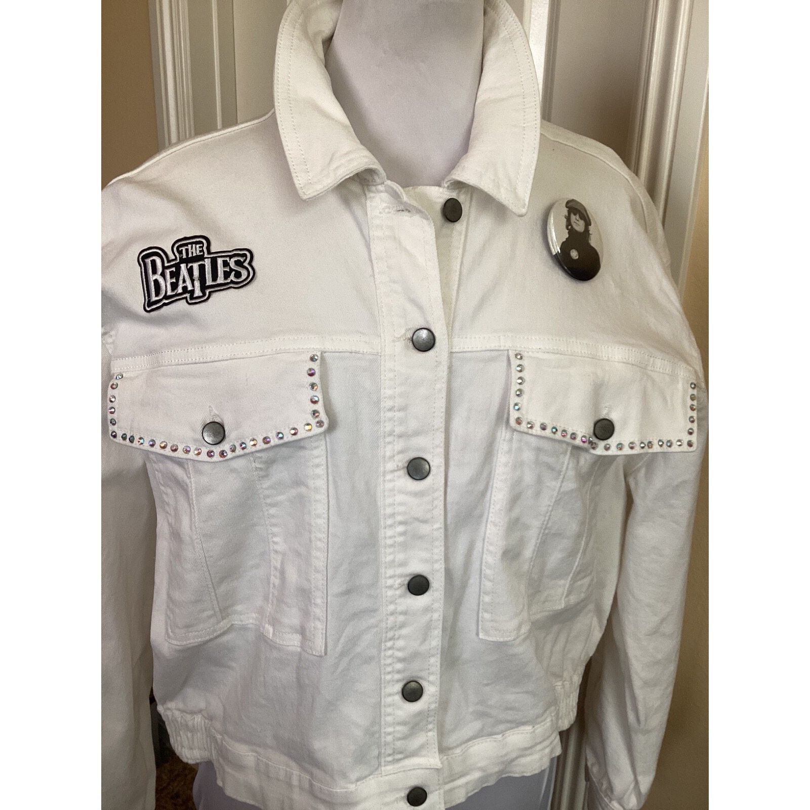 Other THE BEATLES SGT PEPPER RHINESTONE DENIM MOTO TRUCKER JACKET Size L / US 10 / IT 46 - 2 Thumbnail