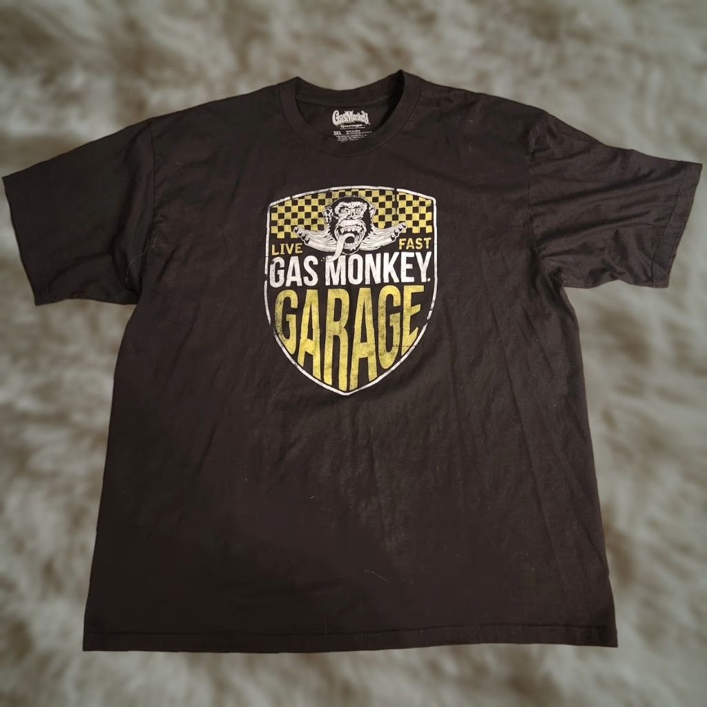 GAS Gas Monkey Garage T Shirt Tee Mens 3XL Black Car Custom Hot Rod Racing Graphic Print Crew Neck Short Sleeve Logo Mens Regular Vintage No Size US XXL / EU 58 / 5 - 1 Thumbnail