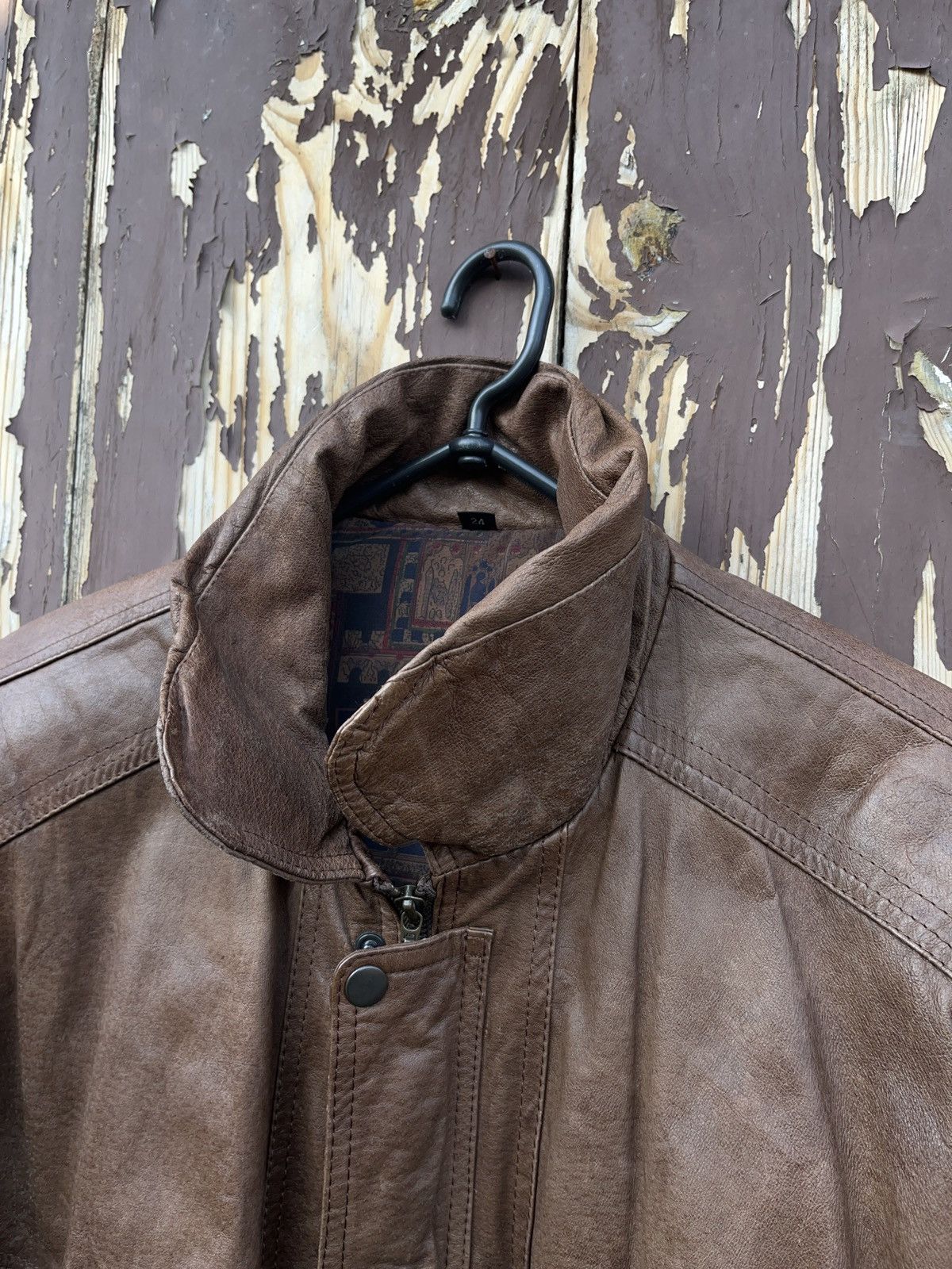 Other Vintage Archival Brown Leather Jacket Avant Garde Size US M / EU 48-50 / 2 - 9 Thumbnail