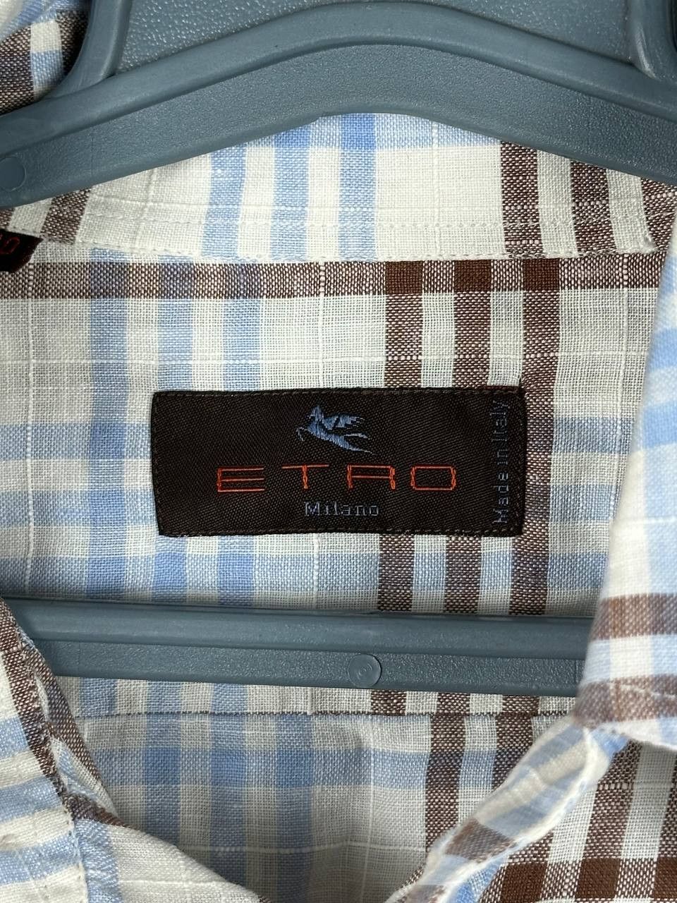Etro ETRO Luxury Linen Check Long Sleeve Shirt Size US M / EU 48-50 / 2 - 7 Thumbnail