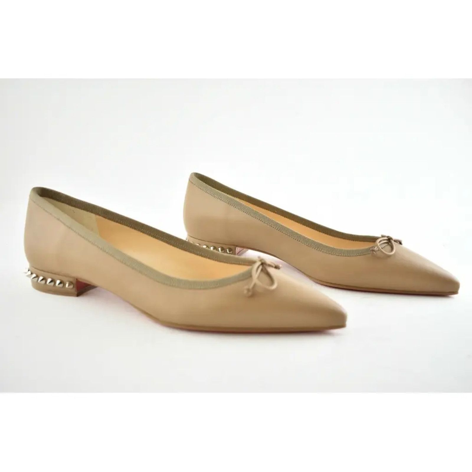 Christian Louboutin Christian Louboutin Hall Flat Fennec Nappa Leather Spike Size US 6 / IT 36 - 4 Thumbnail