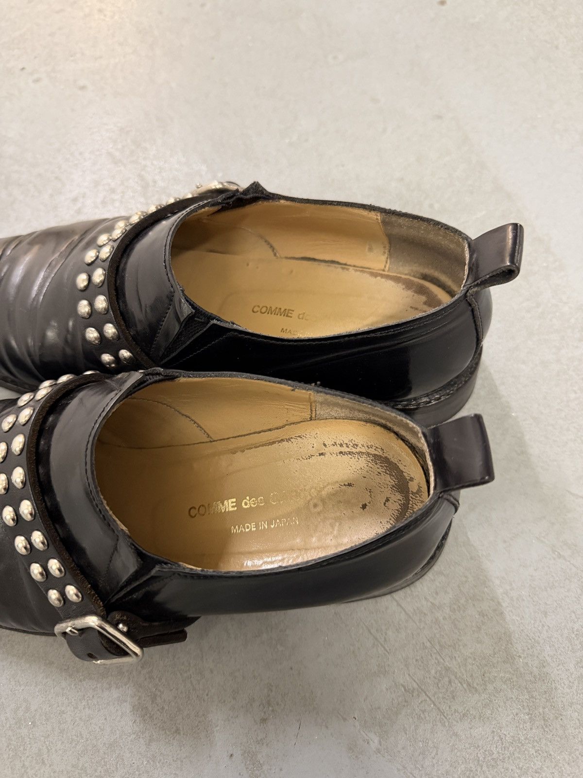 Junya Watanabe Comme des Garçons AW 2000 Studded Strap Leather Loafers Size US 8 / IT 38 - 6 Thumbnail