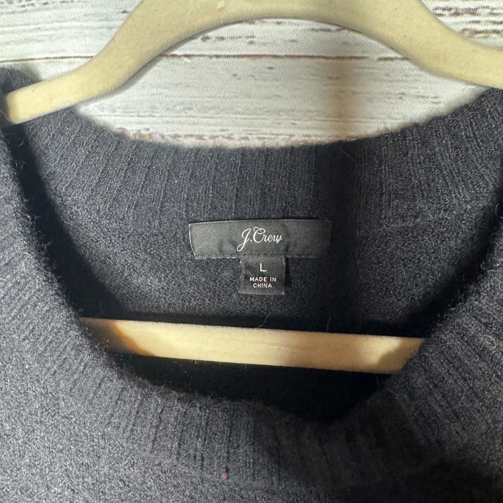 J.Crew J.Crew Large Black Wool Alpaca Blend Sweater Crewneck Lg Size L / US 10 / IT 46 - 2 Thumbnail