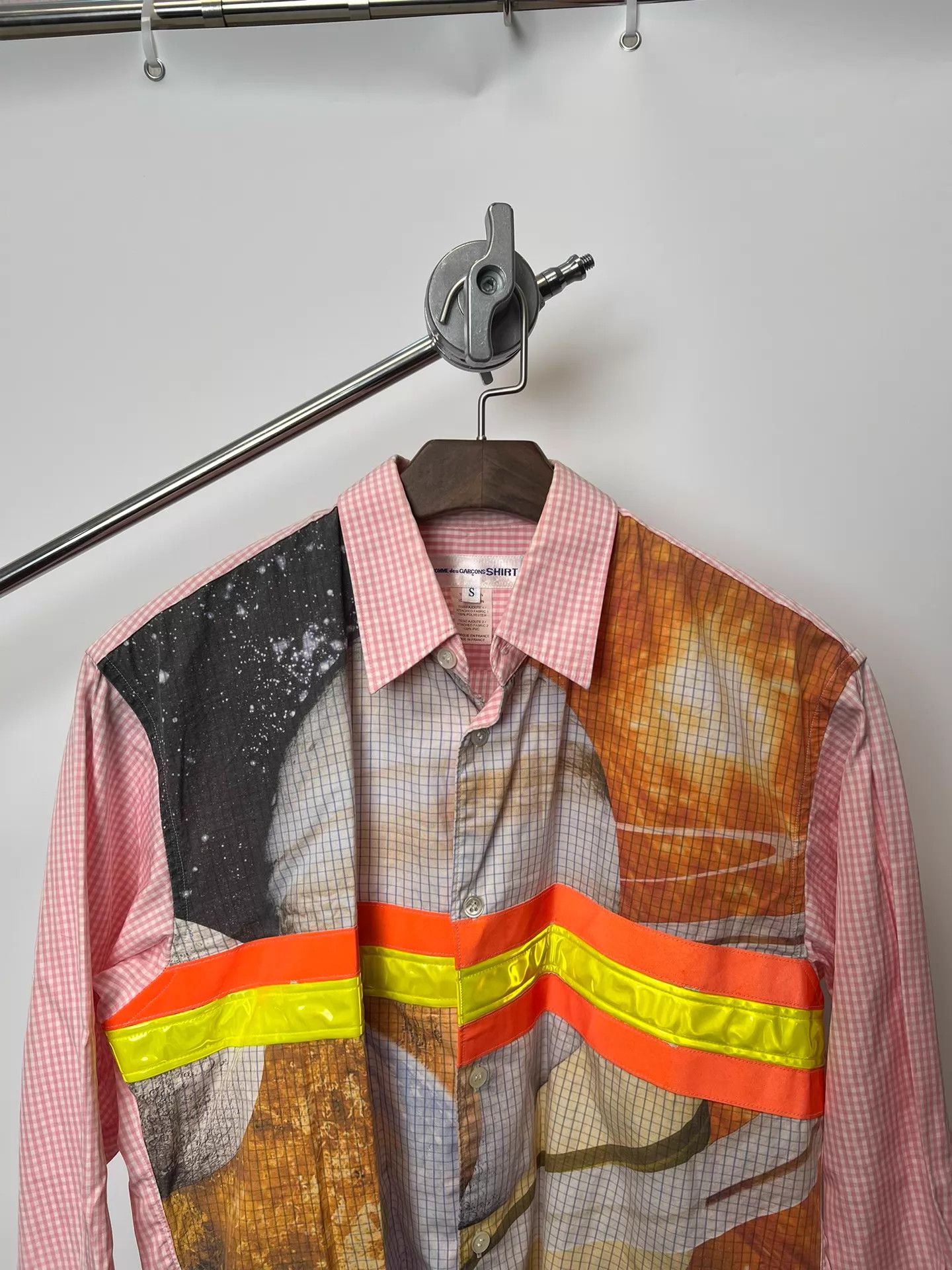 Comme des Garcons CDG Pink Checkered Planet Print Firefighter Reflective Shirt Size US S / EU 44-46 / 1 - 3 Thumbnail