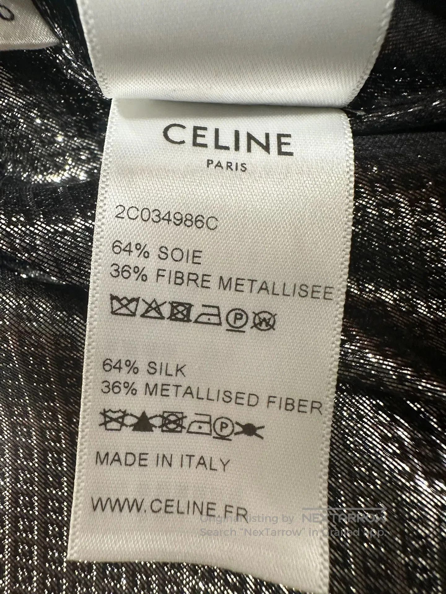 Celine Celine Silver Snake Print Silk Shirt. Size US XXS / EU 40 - 6 Thumbnail