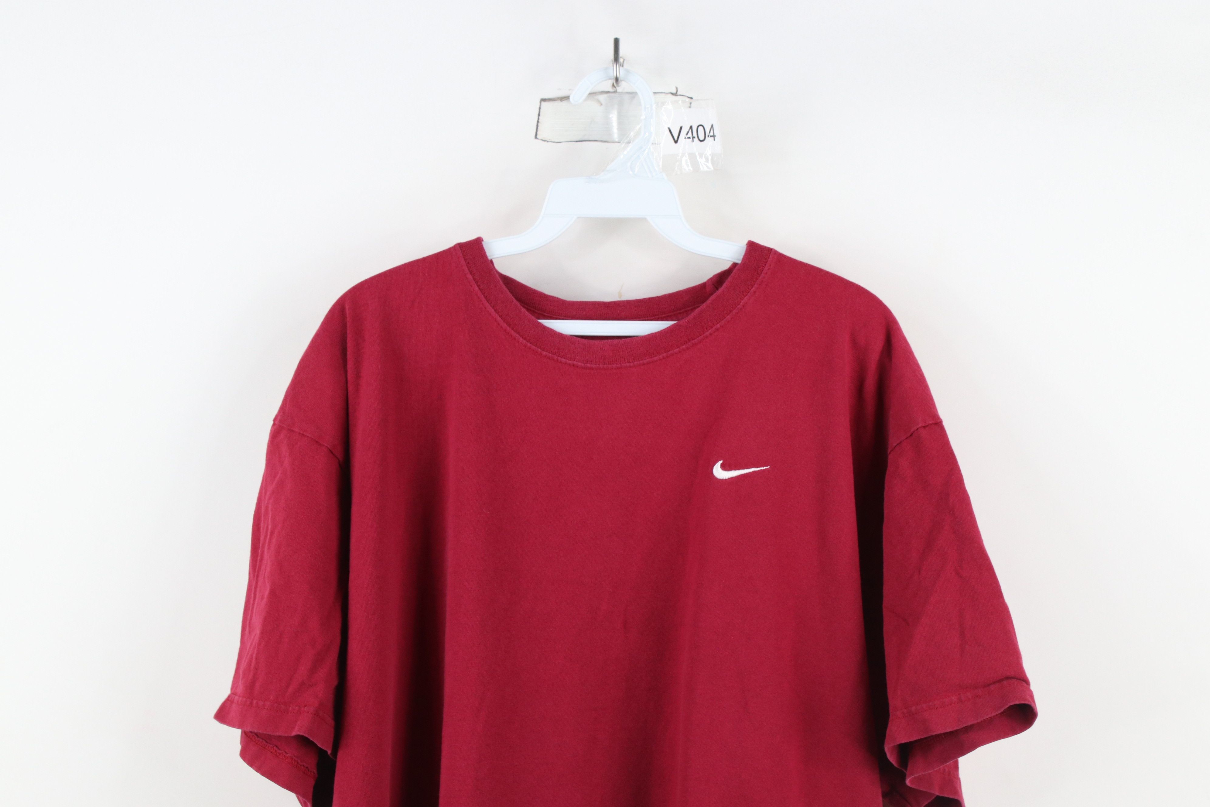 Nike × Vintage Vintage Y2K Nike Fit Travis Scott Mini Swoosh T-Shirt Red Size US XL / EU 56 / 4 - 2 Thumbnail