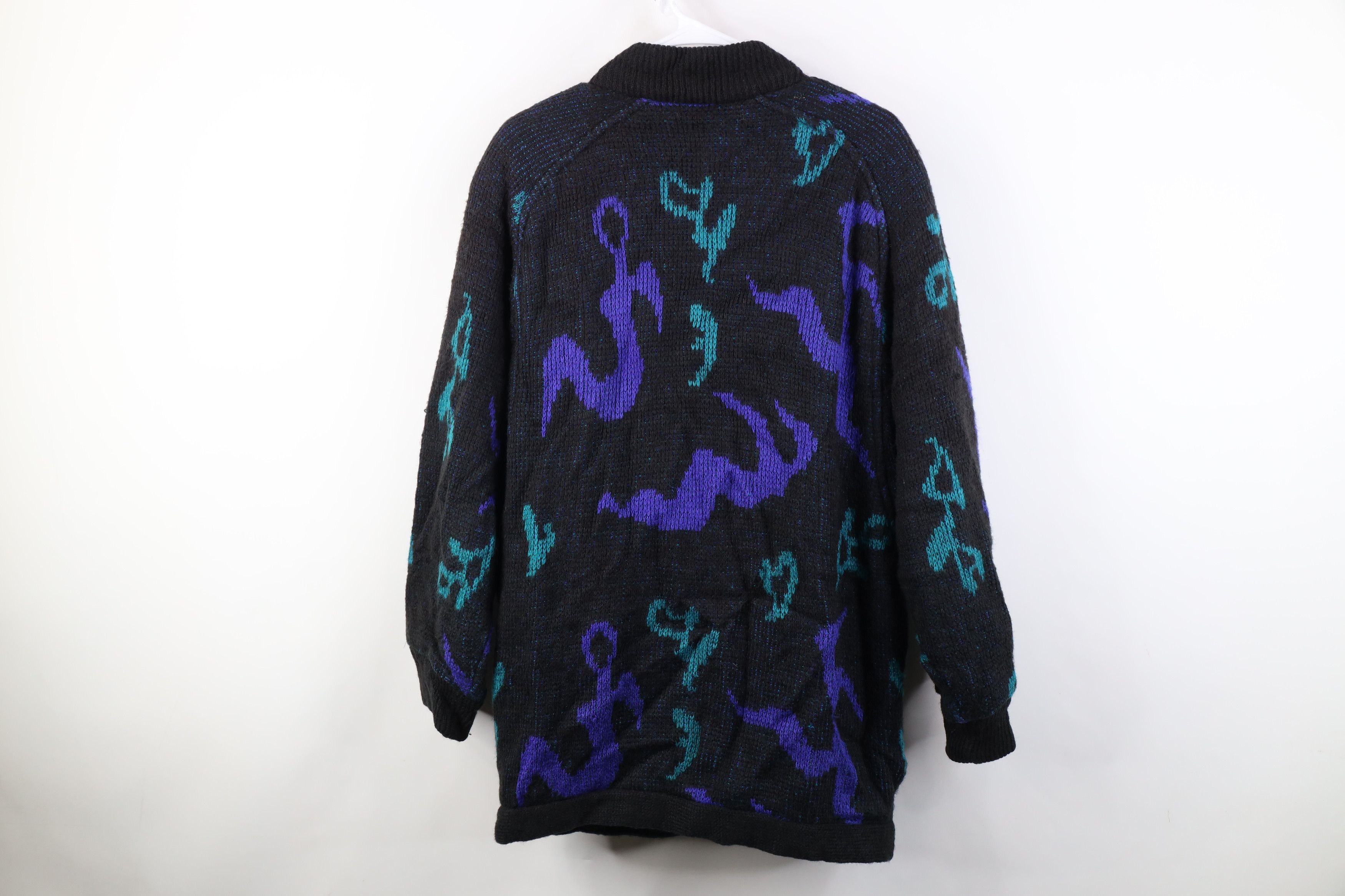 Vintage Vintage 80s 90s Streetwear Knit Sweater Jacket Swacket Size XXL / US 16-18 / IT 52-54 - 14 Thumbnail