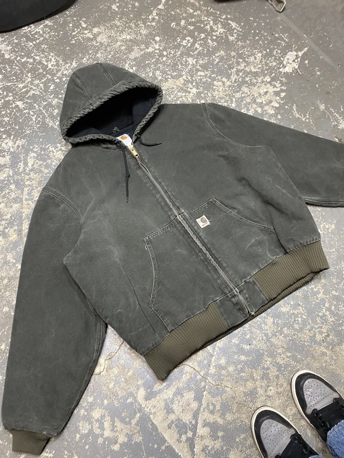 Carhartt × Vintage Vintage Carhartt Green Mos Hooded Active Jacket J130 MOS Size US XXL / EU 58 / 5 - 6 Thumbnail
