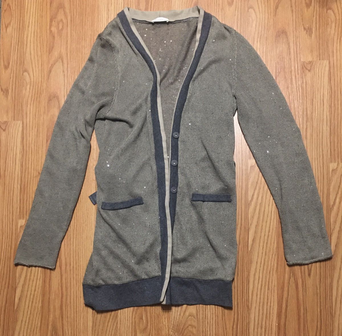 Brunello Cucinelli Brunello Cucinelli Sequin Embellished Silk Blend Cardigan Size L / US 10 / IT 46 - 8 Thumbnail