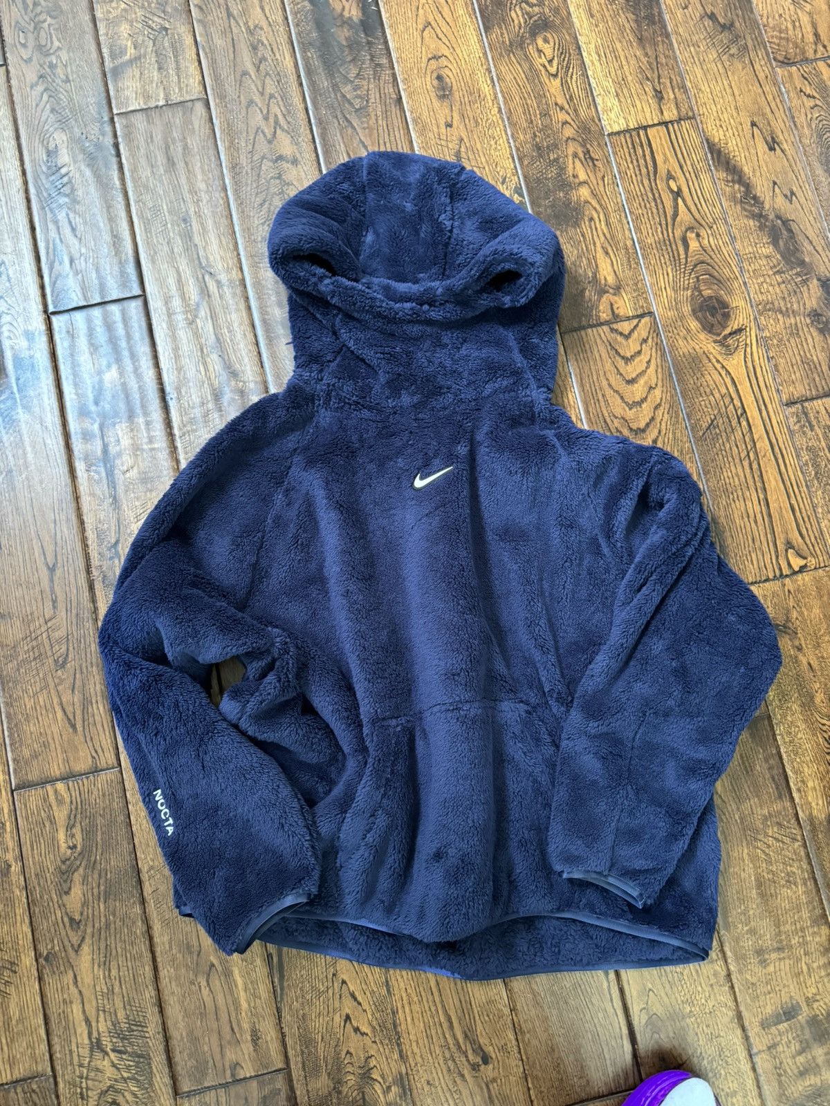 image of Drake x Nike Nocta Polar Chalet Fleece Hoodie in Navy, Men's (Size Small)