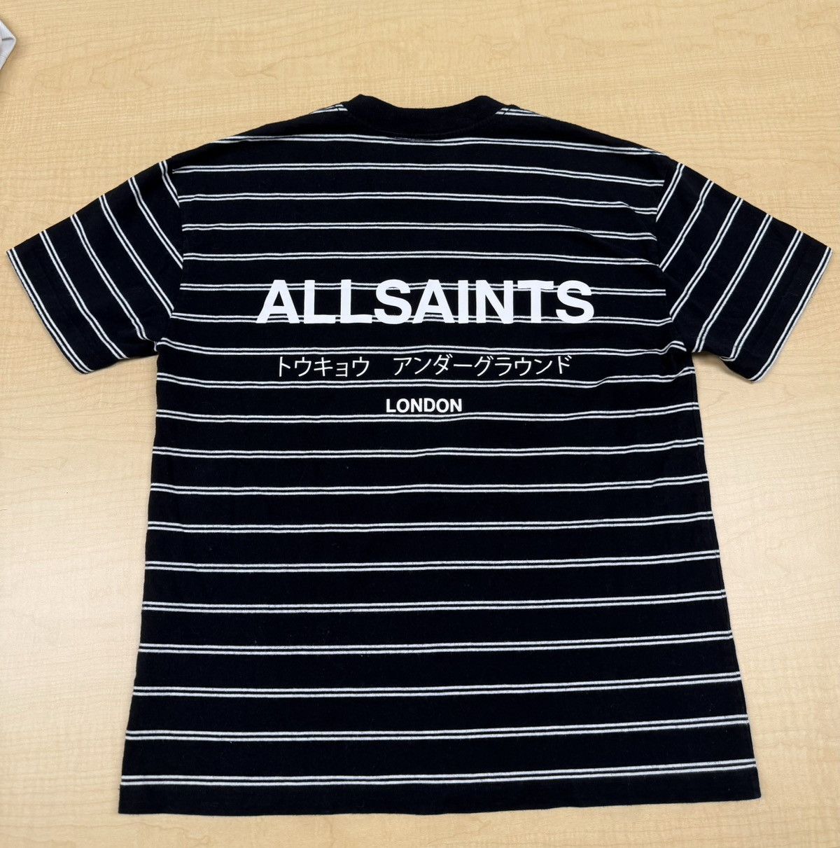 Allsaints Allsaints Underground Logo Striped T-Shirt Size US S / EU 44-46 / 1 - 1 Thumbnail