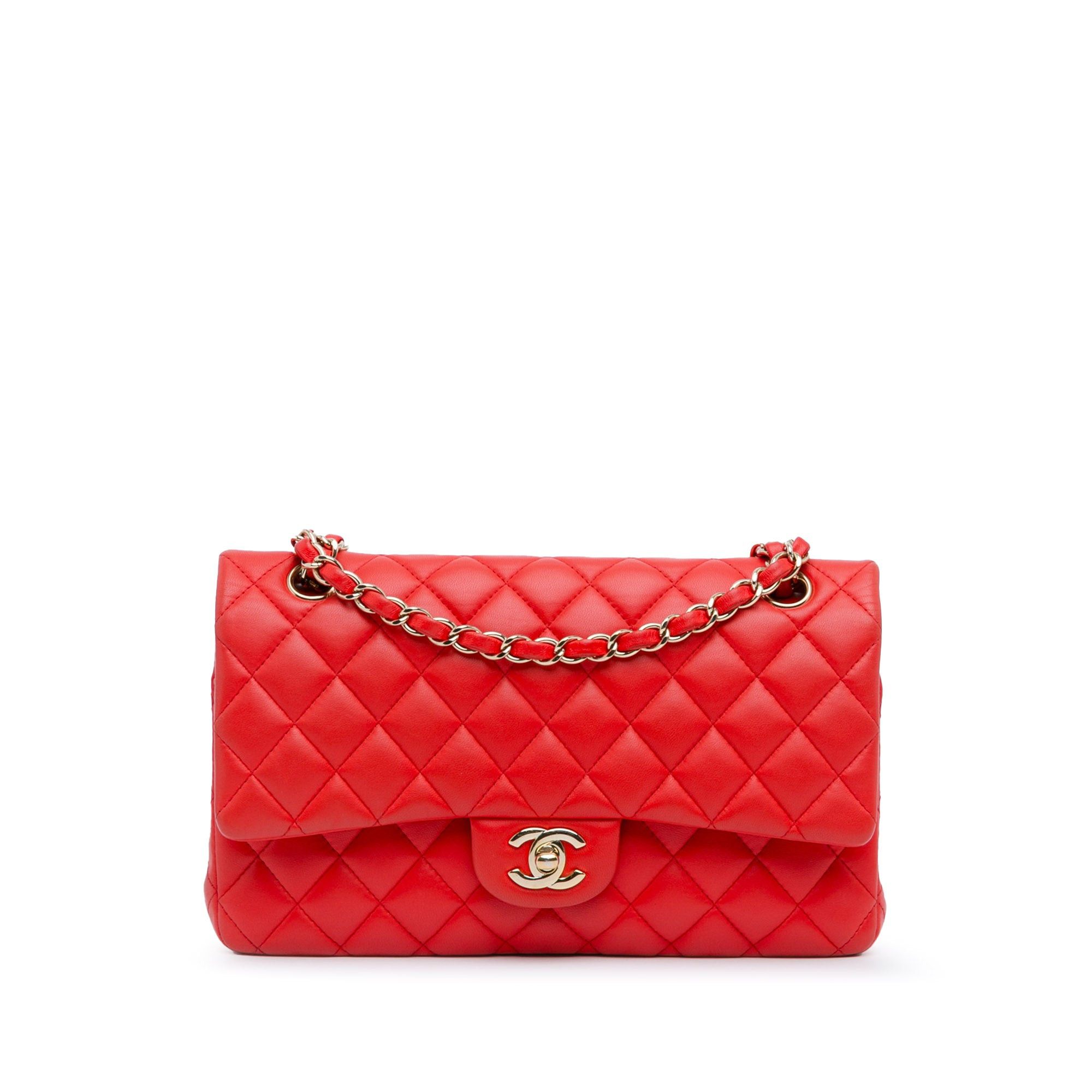 Chanel Chanel Medium Classic Lambskin Double Flap Red Size ONE SIZE - 1 Thumbnail