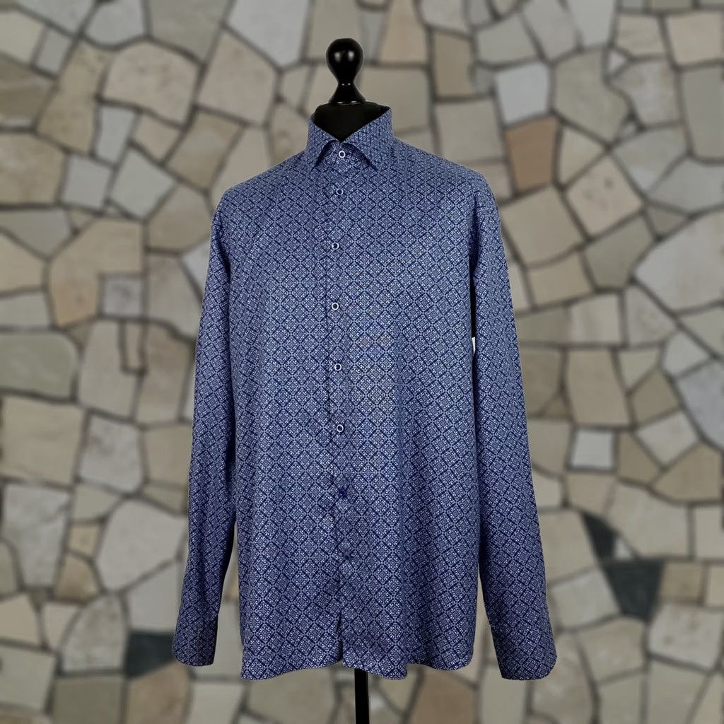 Vintage Stenströms Shirt Mens Size 46 18 Twofold Stretch Fitted Cotton Blue Long Sleeve Shirt Size US XXL / EU 58 / 5 - 1 Thumbnail