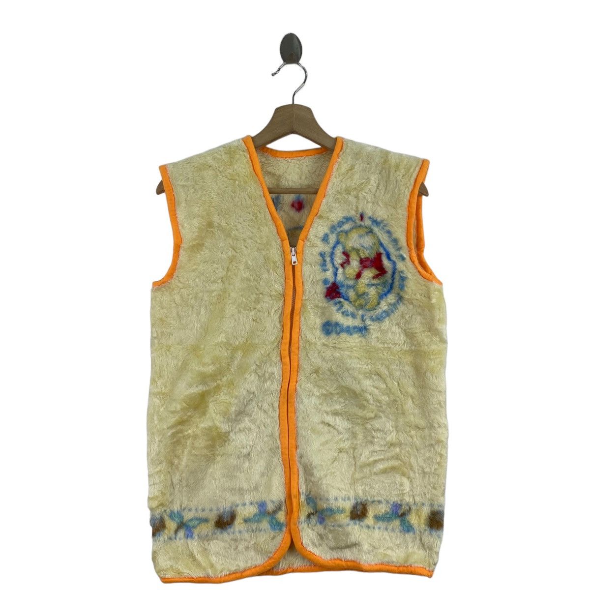 image of Winnie The Pooh Walt Disney Cartoon Overprint Design Sherpa in Yellow, Men's (Size Small)