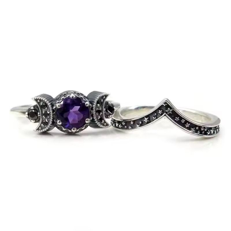 Jewelry luxury exquisite purple ring (size 5-11) Size ONE SIZE - 4 Thumbnail