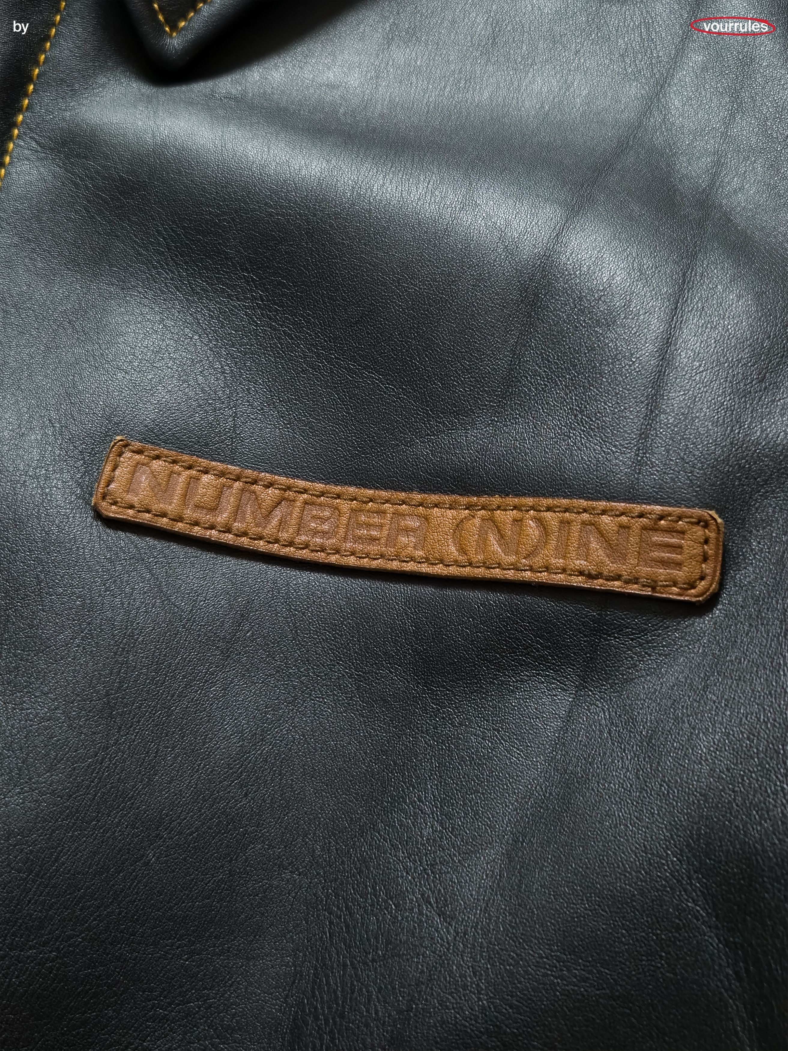 Number (N)ine NUMBER (N)INE A-2 Leather Archive Music Jacket (black) Size US M / EU 48-50 / 2 - 3 Thumbnail