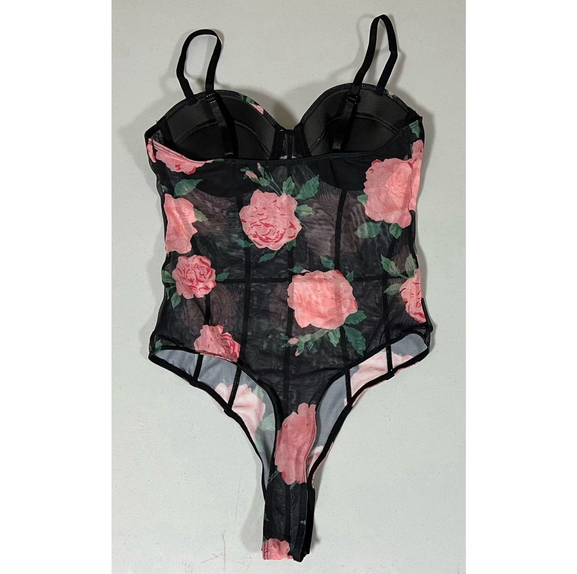 Vintage Black Pink Roses Floral Top Shirt Blouse Bodysuit Size S 🌷✨ Size S / US 4 / IT 40 - 4 Thumbnail