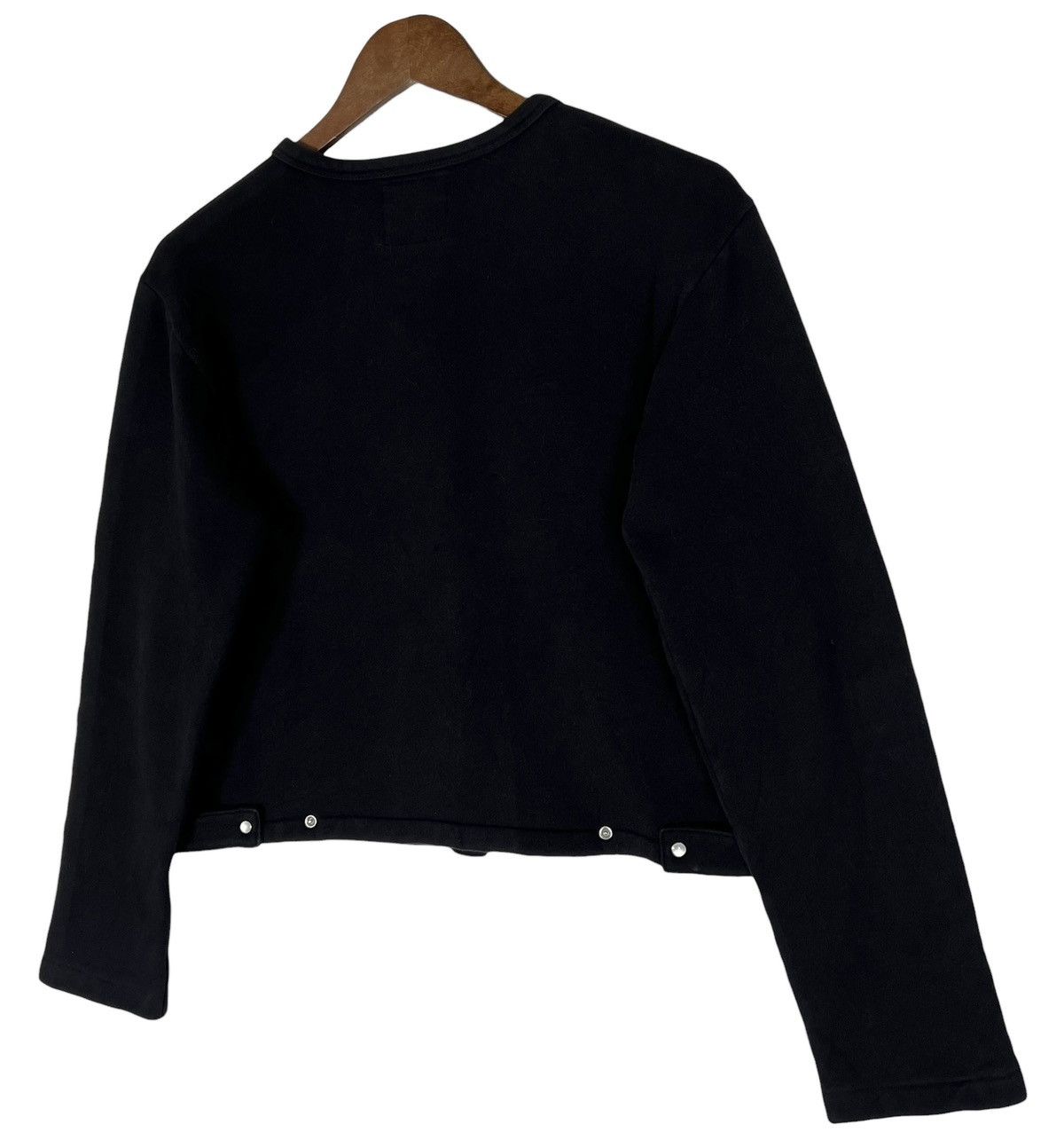 agnes b. agnès b. Black Cropped Snap Button Cardigan Size S / US 4 / IT 40 - 4 Thumbnail