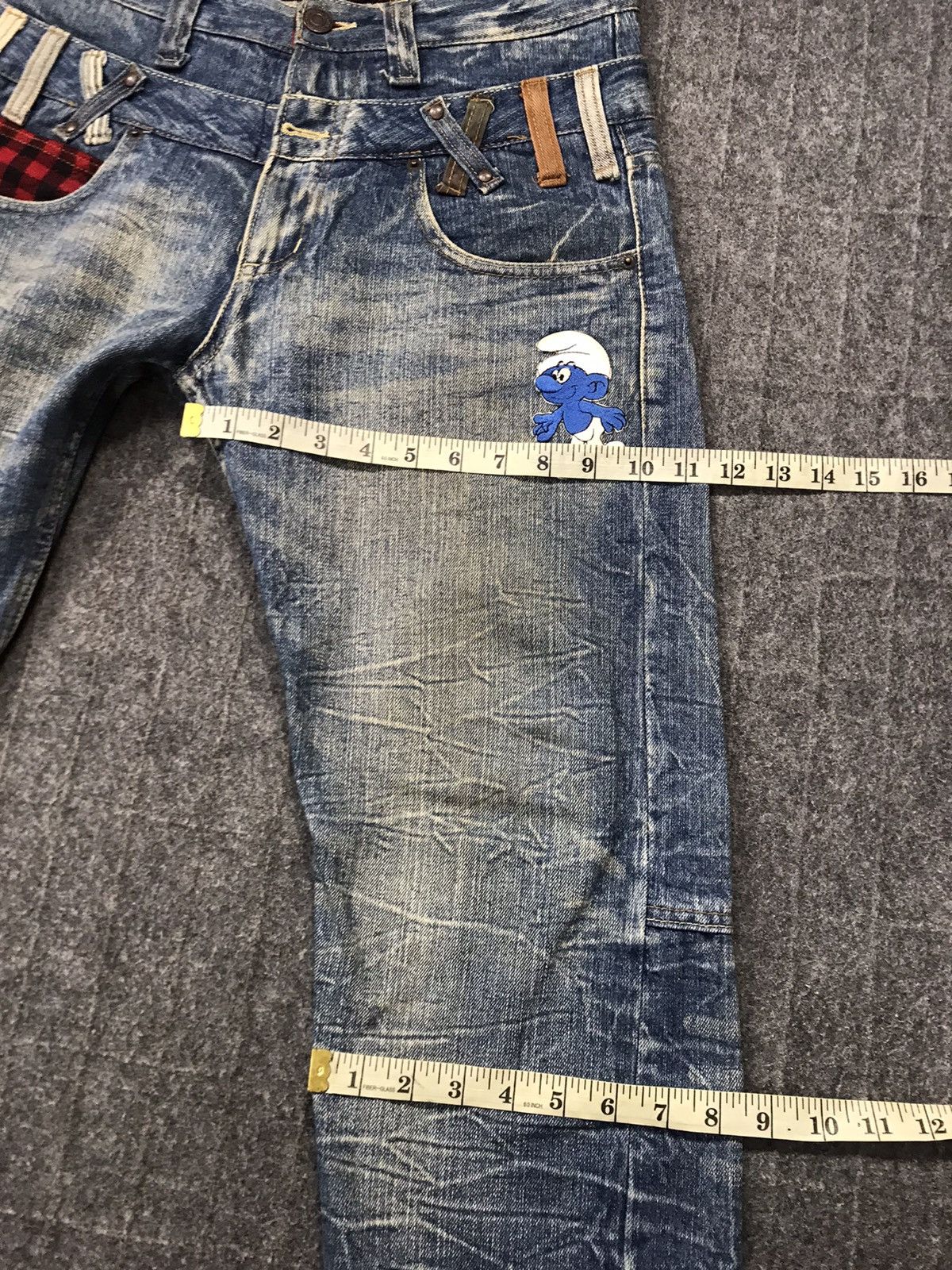 Japanese Brand Exit Zipper Indigo Denim Jeans Pants Double Waist Style Size US 30 / EU 46 - 15 Thumbnail
