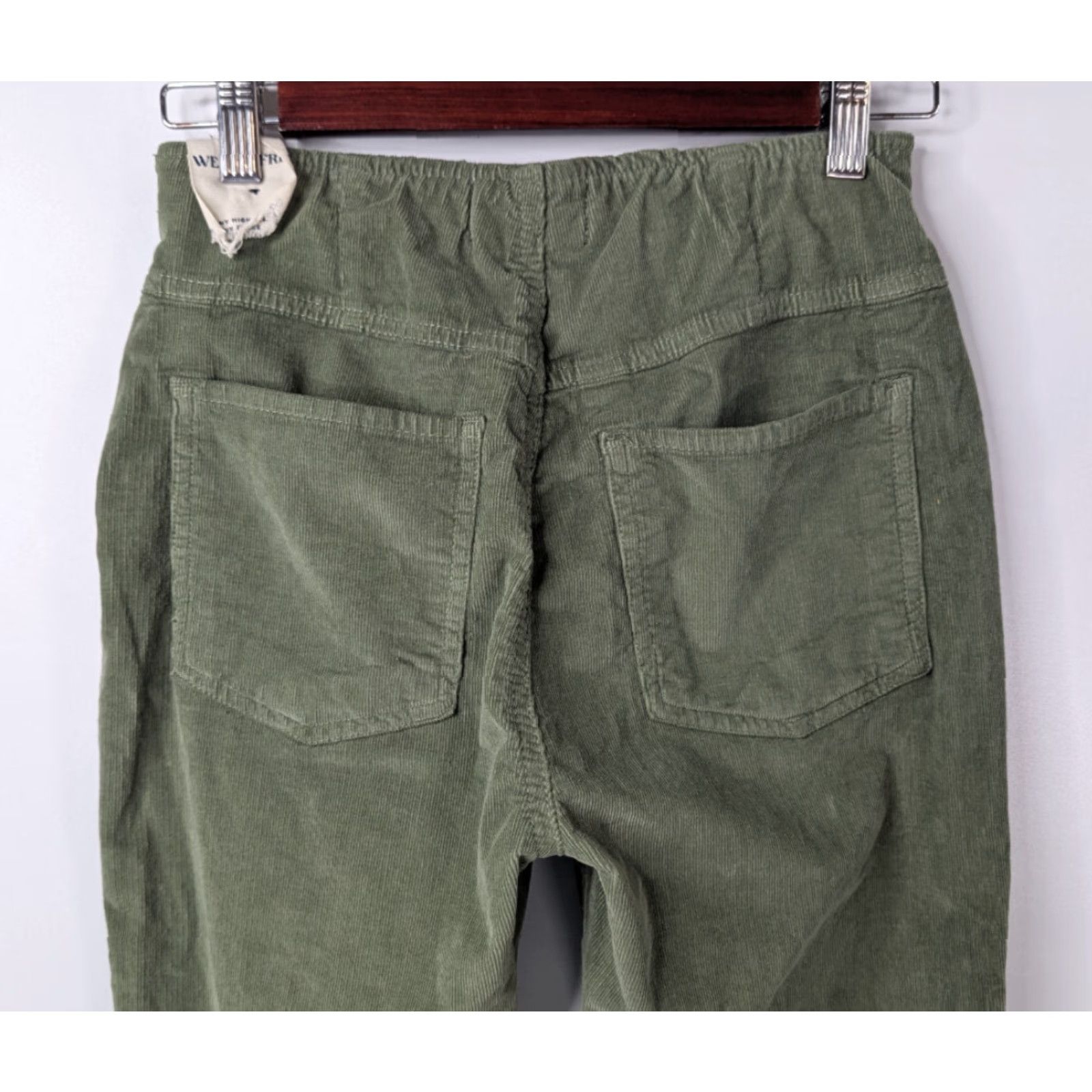 Free People Free People Pants Women 28 Green Corduroy Skinny Flare Ribbed Jenny High Rise Size 28" / US 6 / IT 42 - 5 Thumbnail