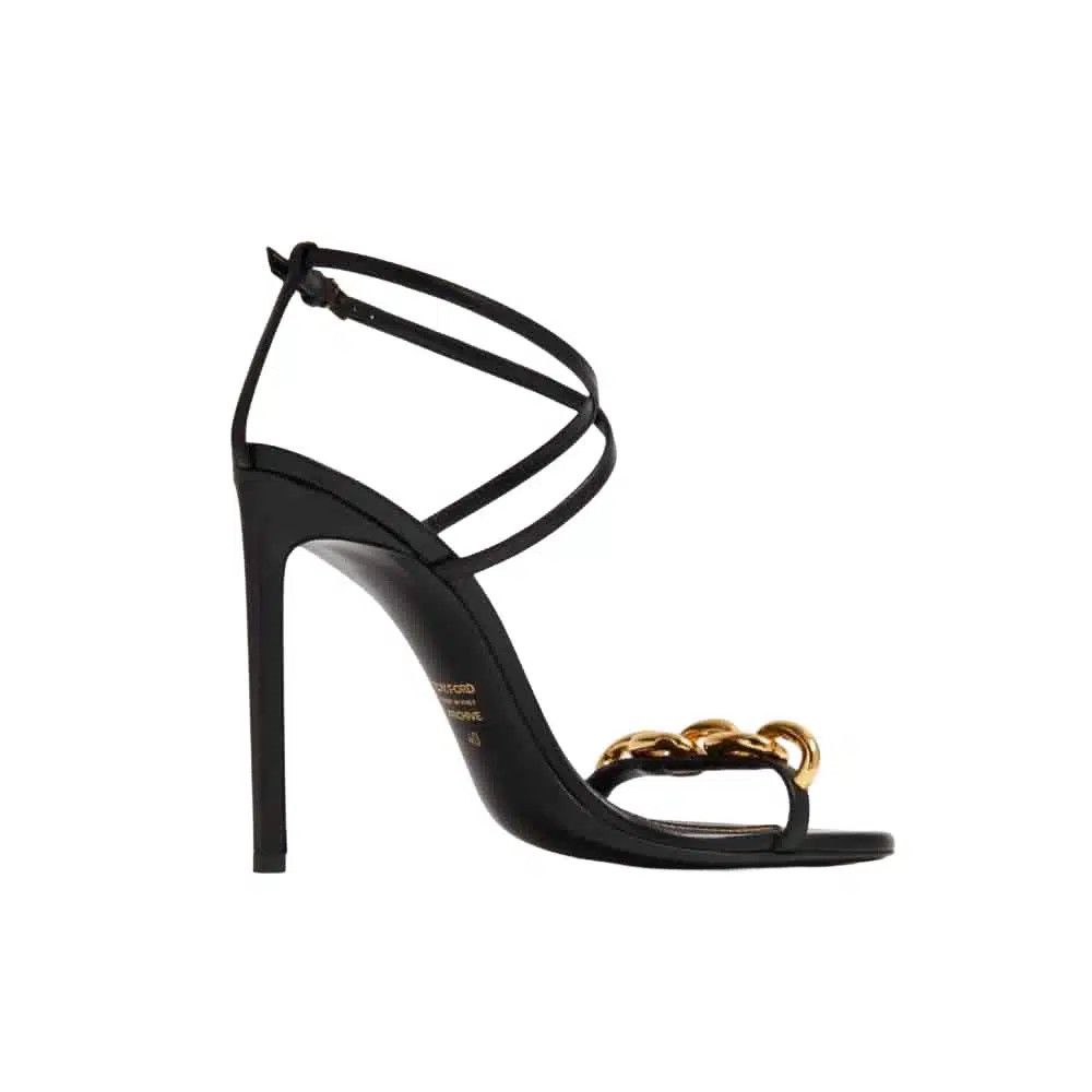 Tom Ford o1loc1c0426 W2403 Leather Chain Sandals in Black Size US 11 / IT 41 - 2 Thumbnail