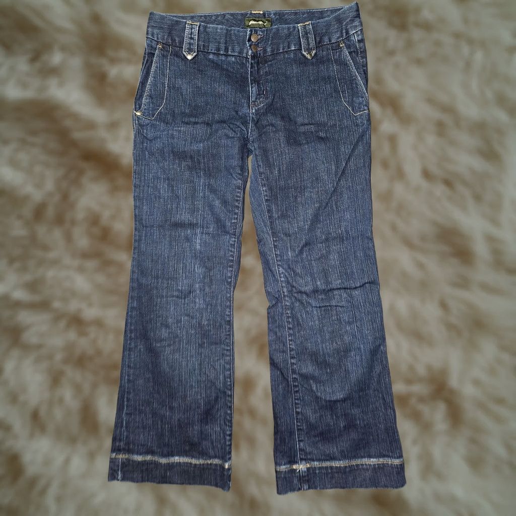 Eddie Bauer Eddie Bauer Jeans Womens 6P Blue Dark Wash Mid Rise Wide-Leg Stretch Denim Pants Size 28" / US 6 / IT 42 - 1 Thumbnail