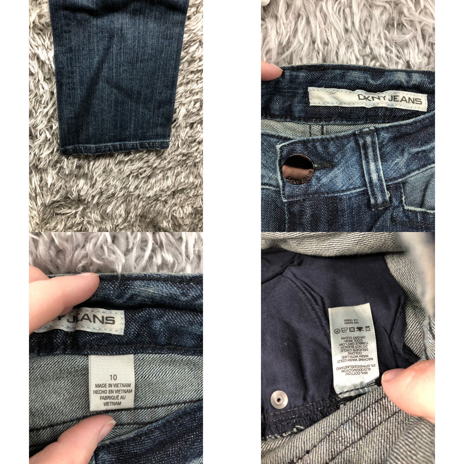 DKNY DKNY Ave B Jeans 10 Womens Low Rise Slim Straight Dark Wash Blue Denim Jeans Women 10 DKNY Avenue B Dark Denim Slim Straight 5-Pocket Womens Size 32" / US 10 / IT 46 - 9 Thumbnail