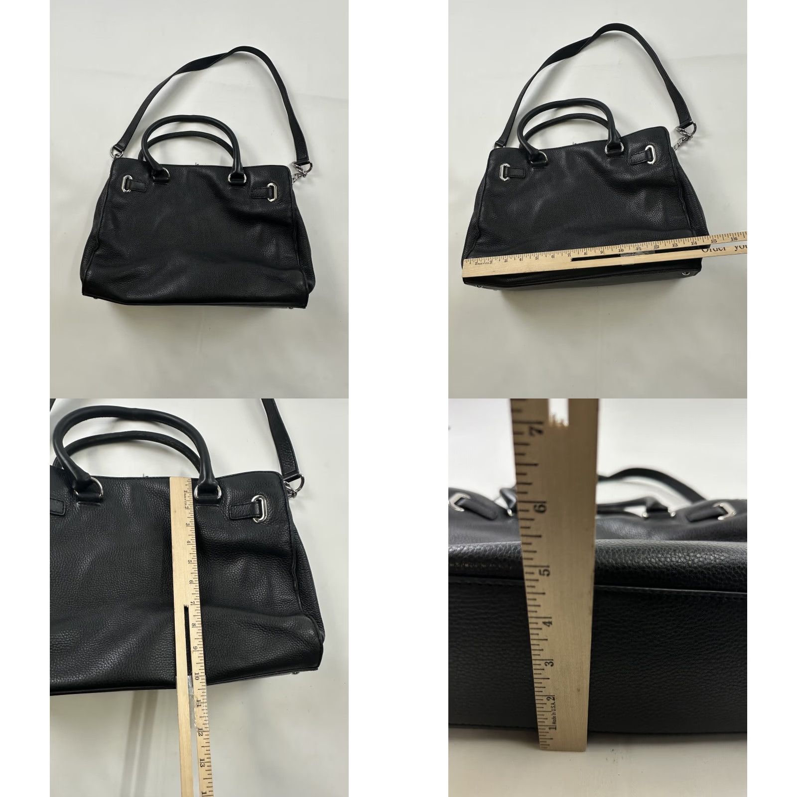 Michael Kors Michael Kors Purse Black Leather Shoulder Bag Chain Strap Women Medium Front Size ONE SIZE - 8 Thumbnail