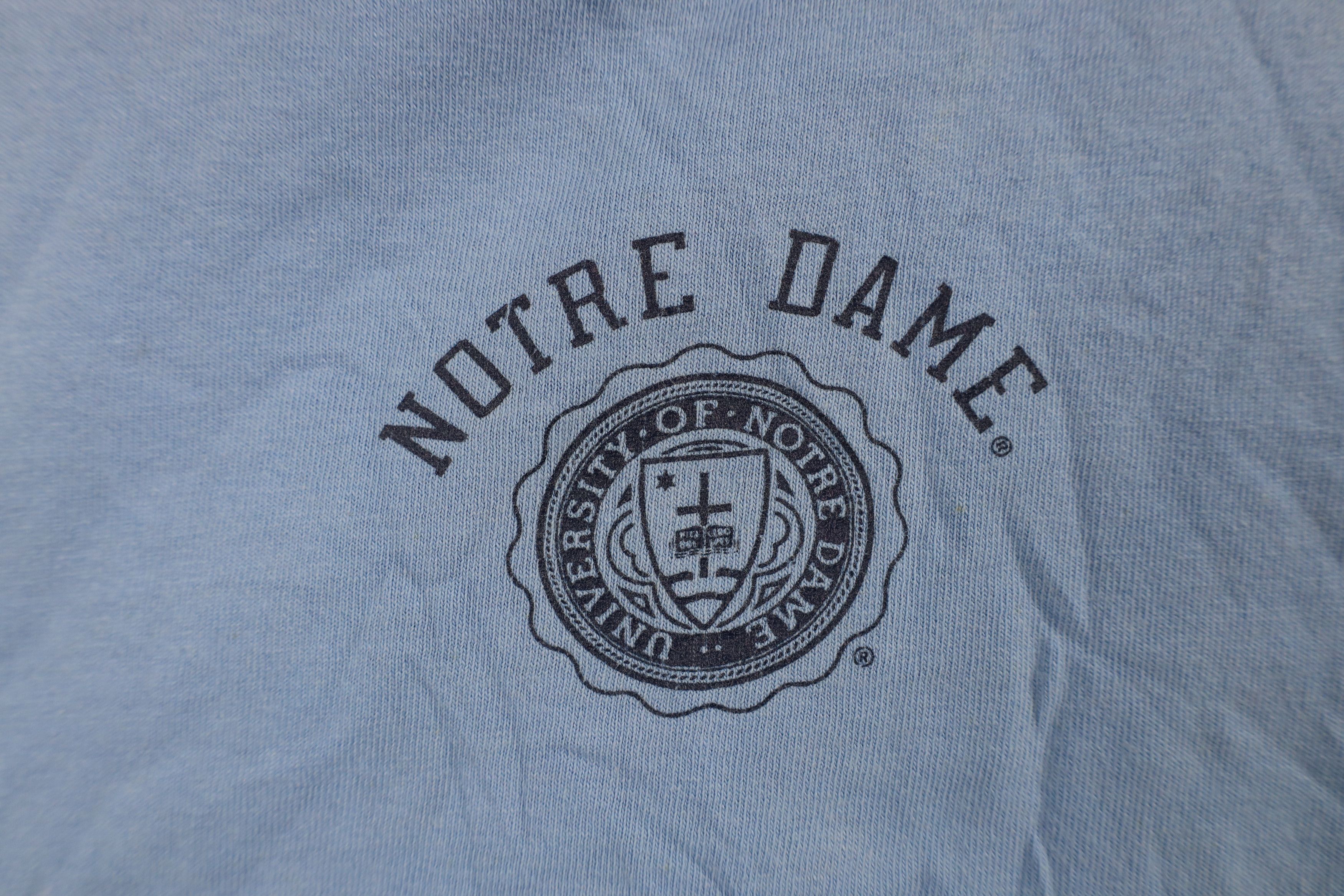 Champion × Vintage Vintage Champion Cropped Notre Dame University T-Shirt Size L / US 10 / IT 46 - 4 Thumbnail