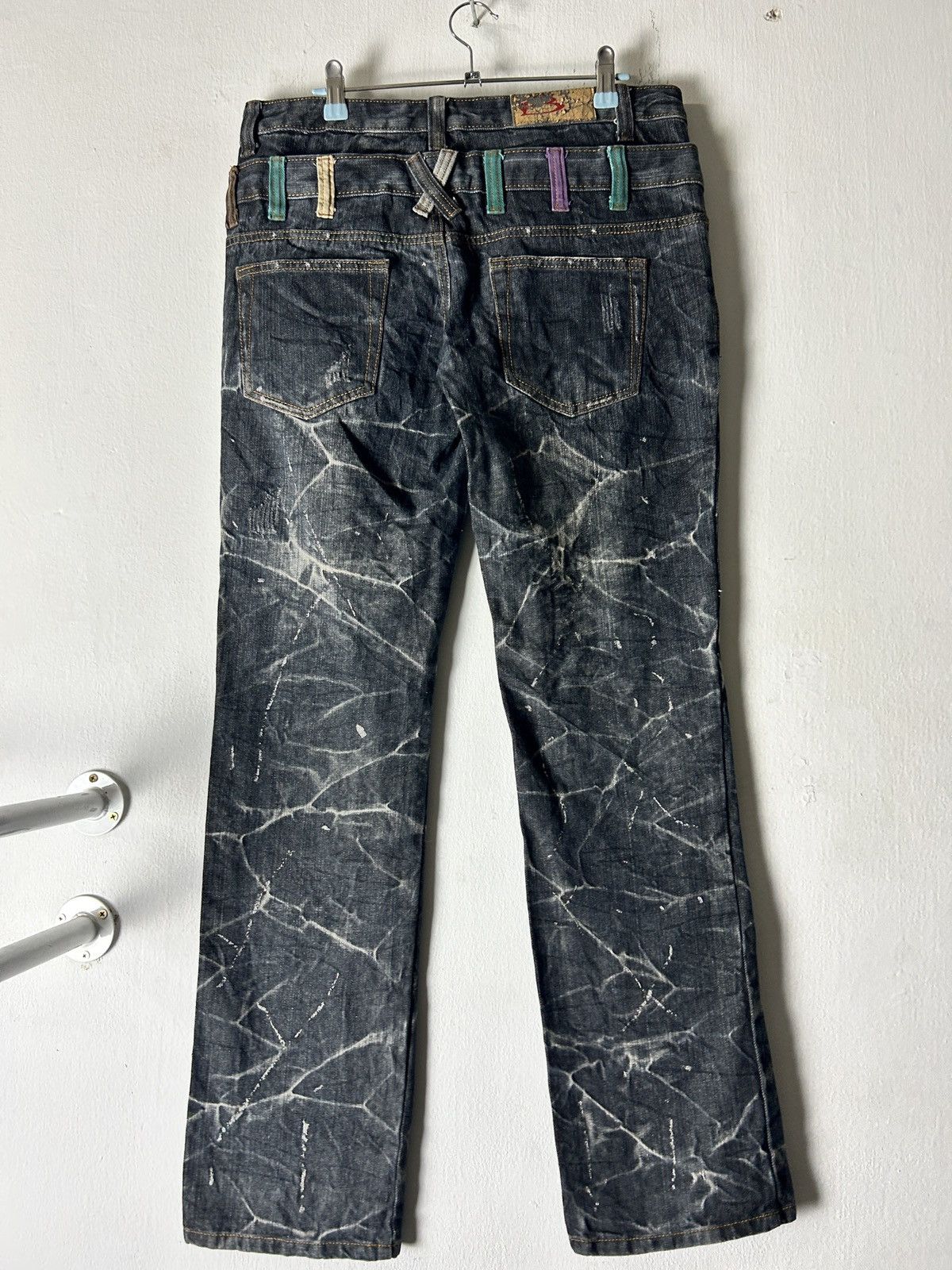 Le Grande Bleu (L.G.B.) Double Waist Sick Faded Explosion Fashion Japan Punk Style Size US 32 / EU 48 - 7 Thumbnail
