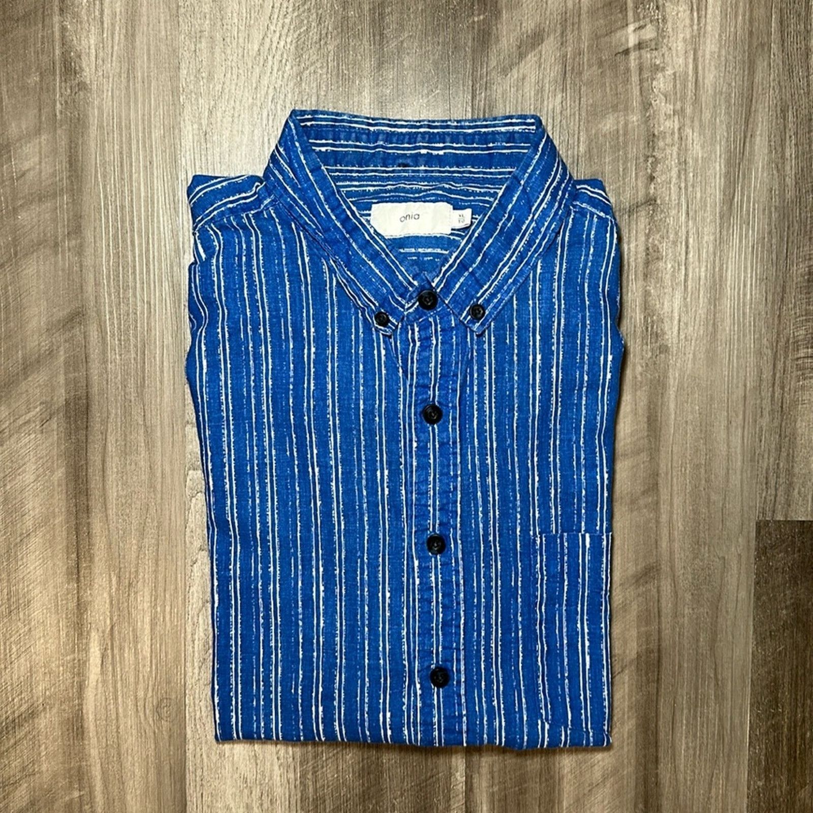 Onia Onia Linen Blend Short Sleeve Button Down - XL Size US XL / EU 56 / 4 - 1 Thumbnail