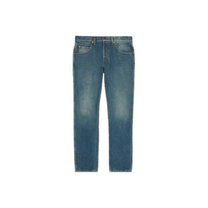 Gucci Gucci Blue Tapered Denim Pants Size US 29 - 1 Thumbnail