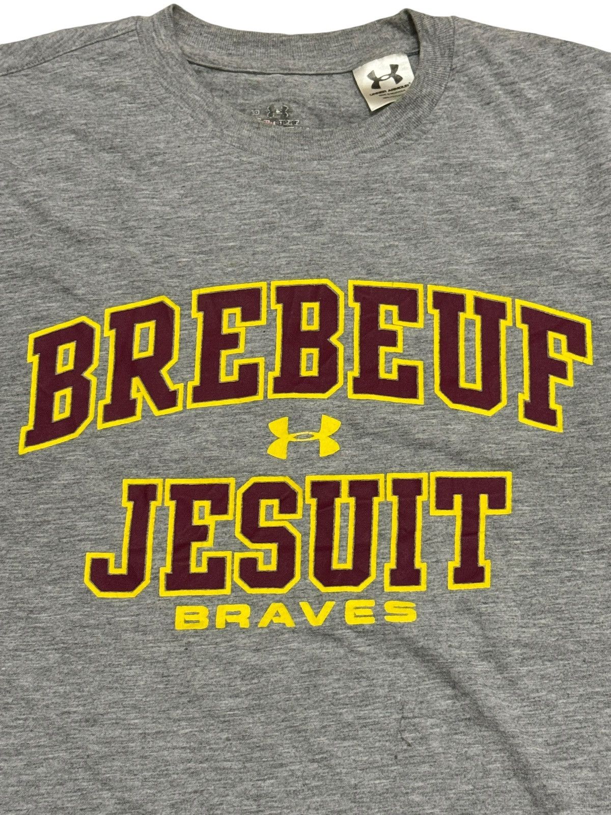 Under Armour × Vintage UNDER ARMOUR COLLAB BREBEUF JESUIT 100% POLYESTER TEE Size US L / EU 52-54 / 3 - 2 Thumbnail