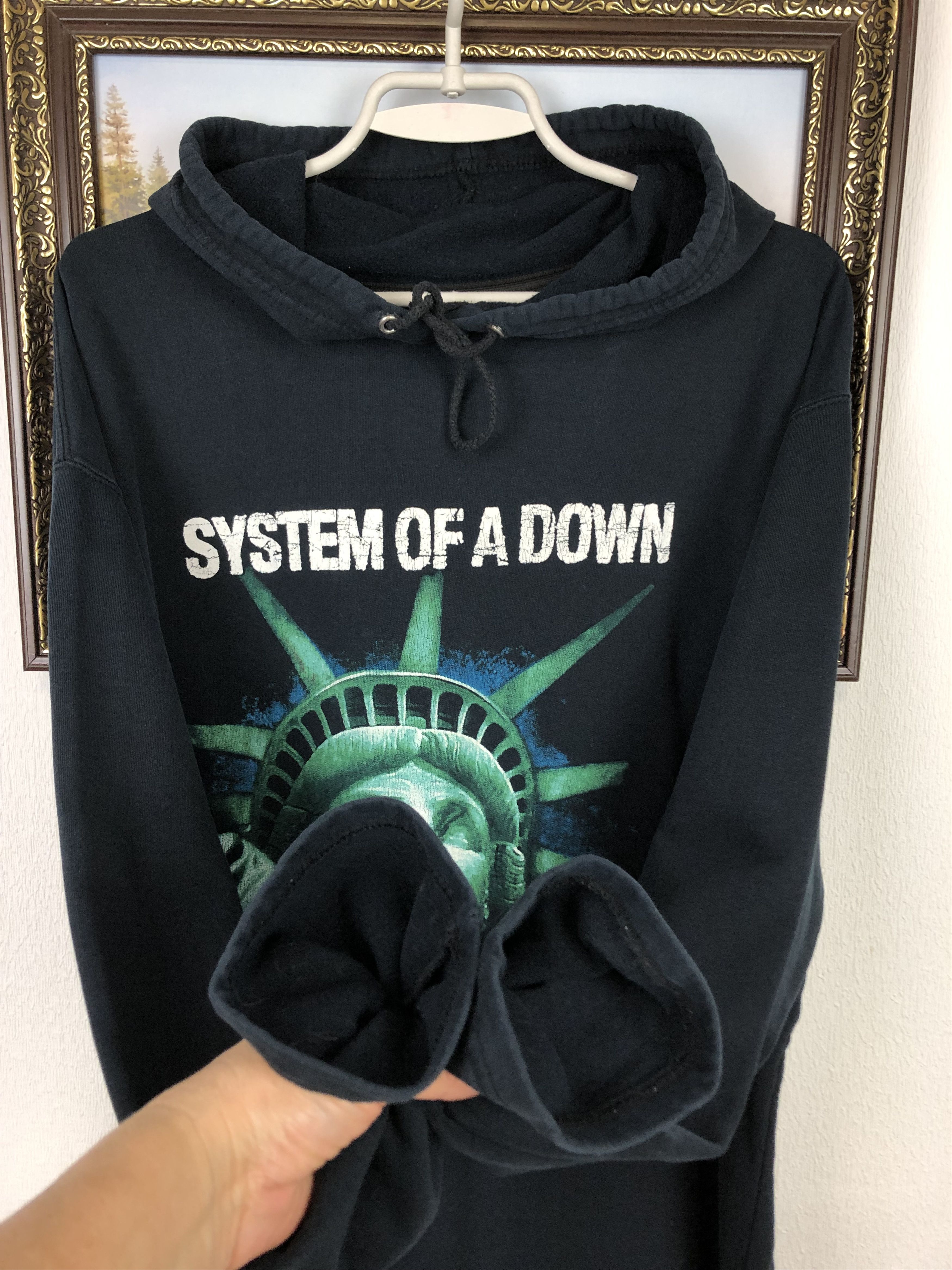 Band Tees × Vintage Vintage SOAD System Of A Down Lady Liberty Over Print Jacket Size US XL / EU 56 / 4 - 3 Thumbnail