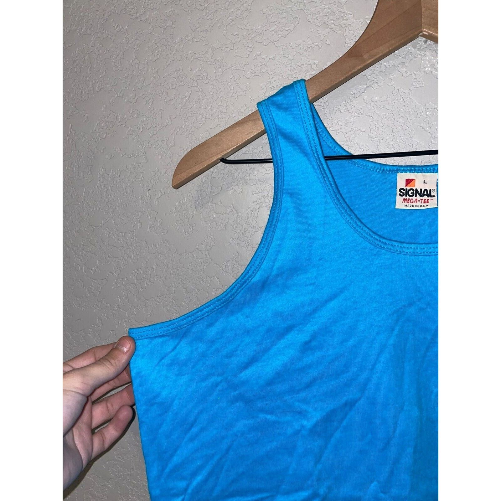 Signal Sport Vintage Blue Blank Tank Sleeveless Shirt Tee Top VTG 90s L Size US L / EU 52-54 / 3 - 2 Thumbnail