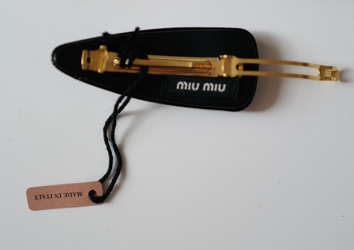 Miu Miu MIU MIU Patent Leather Hair Clip BLACK Size ONE SIZE - 5 Thumbnail