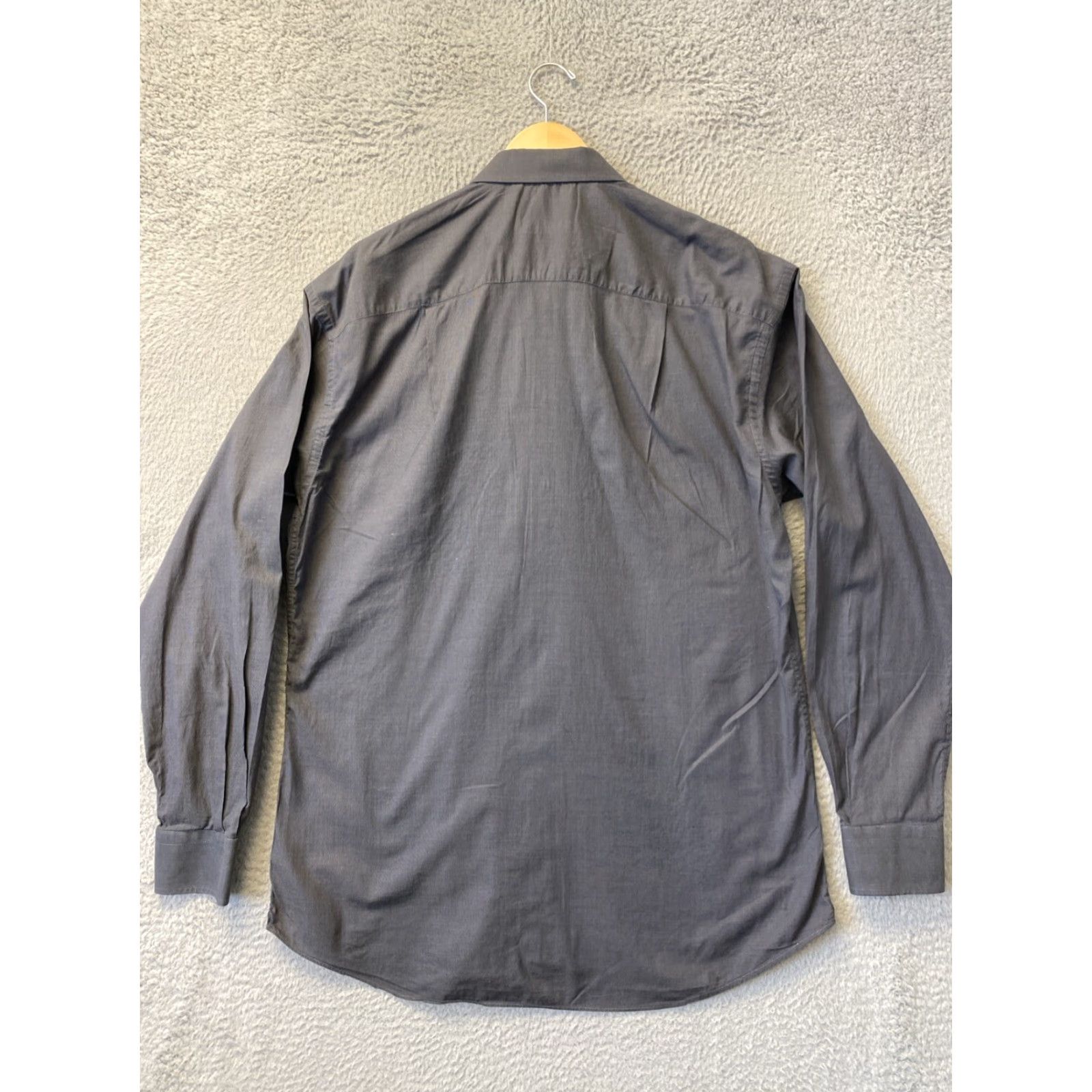 Ermenegildo Zegna VINTAGE Ermenegildo Zegna Men's Shirt Large Dark Gray Cotton Casual Italy/1980s Size US L / EU 52-54 / 3 - 4 Thumbnail