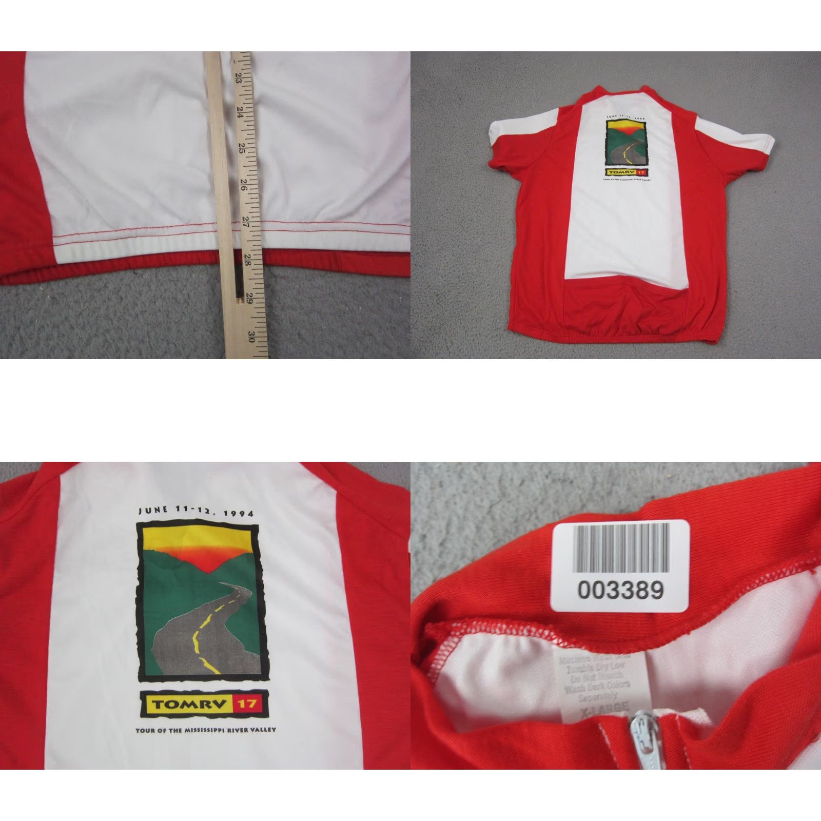 Vintage VINTAGE Cycling Jersey Mens XL White Red Mississippi River TOMRV 17 80s Size US XL / EU 56 / 4 - 8 Thumbnail