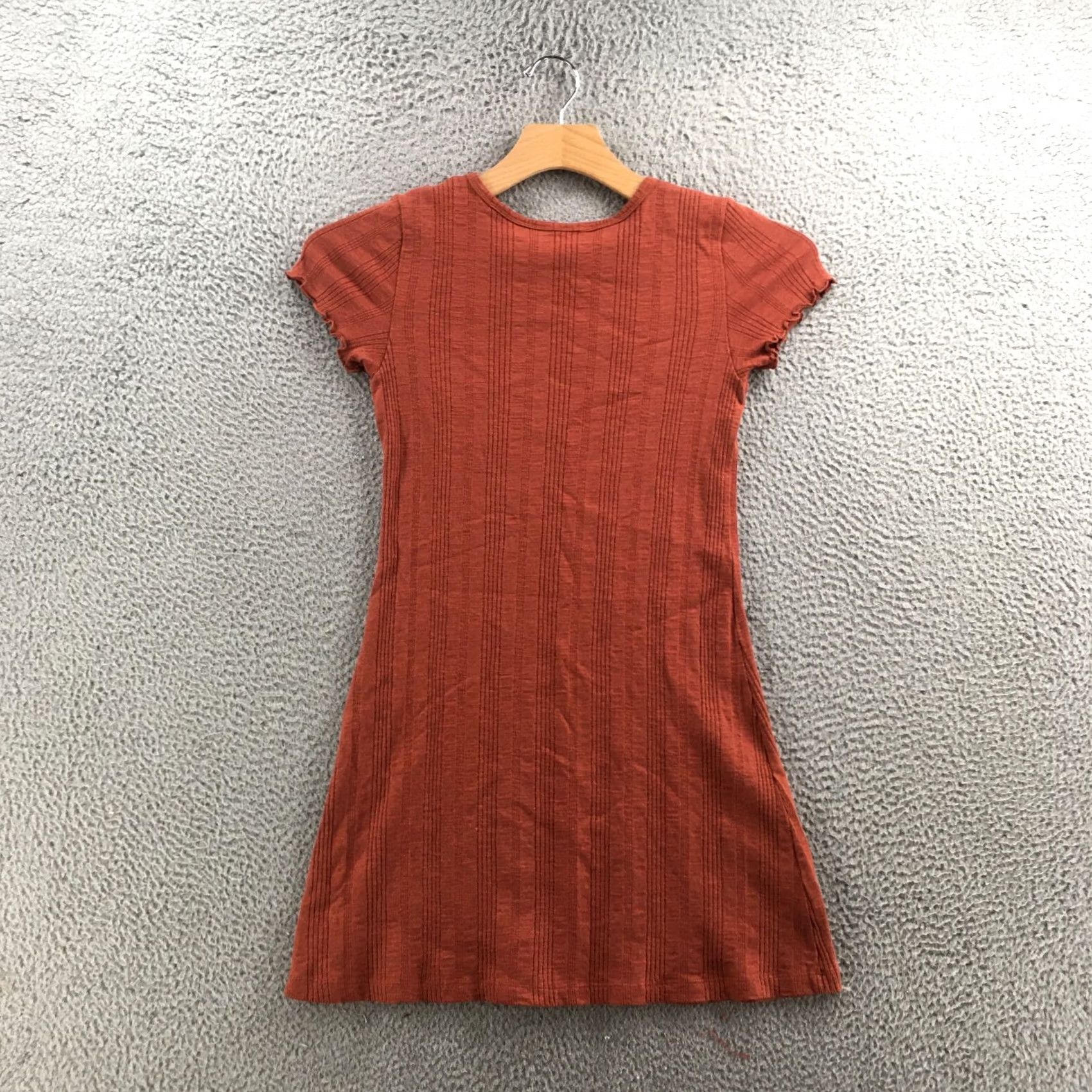 American Eagle Outfitters American Eagle Outfitters Shift Dress Womens XS Orange Cotton Blend Short Sleeve Pullover Size XS / US 0-2 / IT 36-38 - 7 Thumbnail