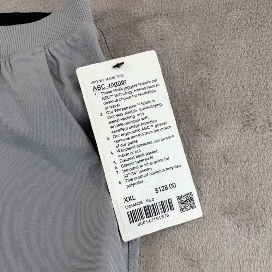 Lululemon Lululemon ABC Warpstreme Performance Joggers in Silver Drop Men 2XL NWT Gray Size US 39 - 3 Thumbnail