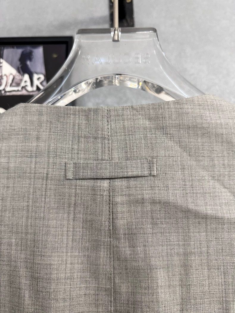 Fear of God Fear Of God Grey collarless wool blazer jacket 2503-Nextarr Size US M / EU 48-50 / 2 - 3 Thumbnail