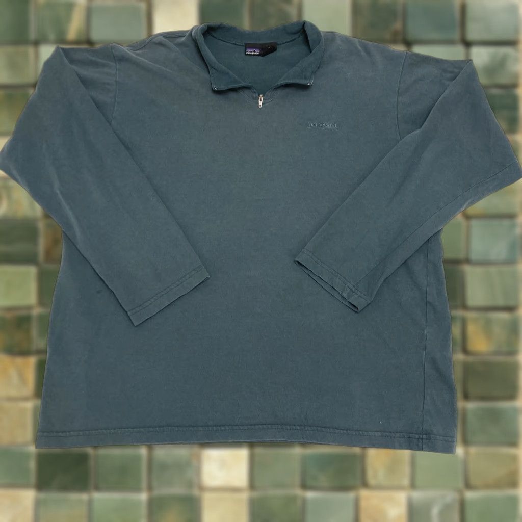 Patagonia Patagonia Men Longsleeve Pullover Zip Collar XL Avctivewear Gray/Green Shirt Size US XL / EU 56 / 4 - 1 Thumbnail