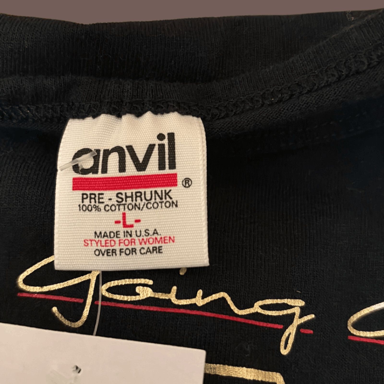 Anvil VTG Wine Tee | Anvil Single Stitch Black | 90s Graphic Size L / US 10 / IT 46 - 5 Thumbnail