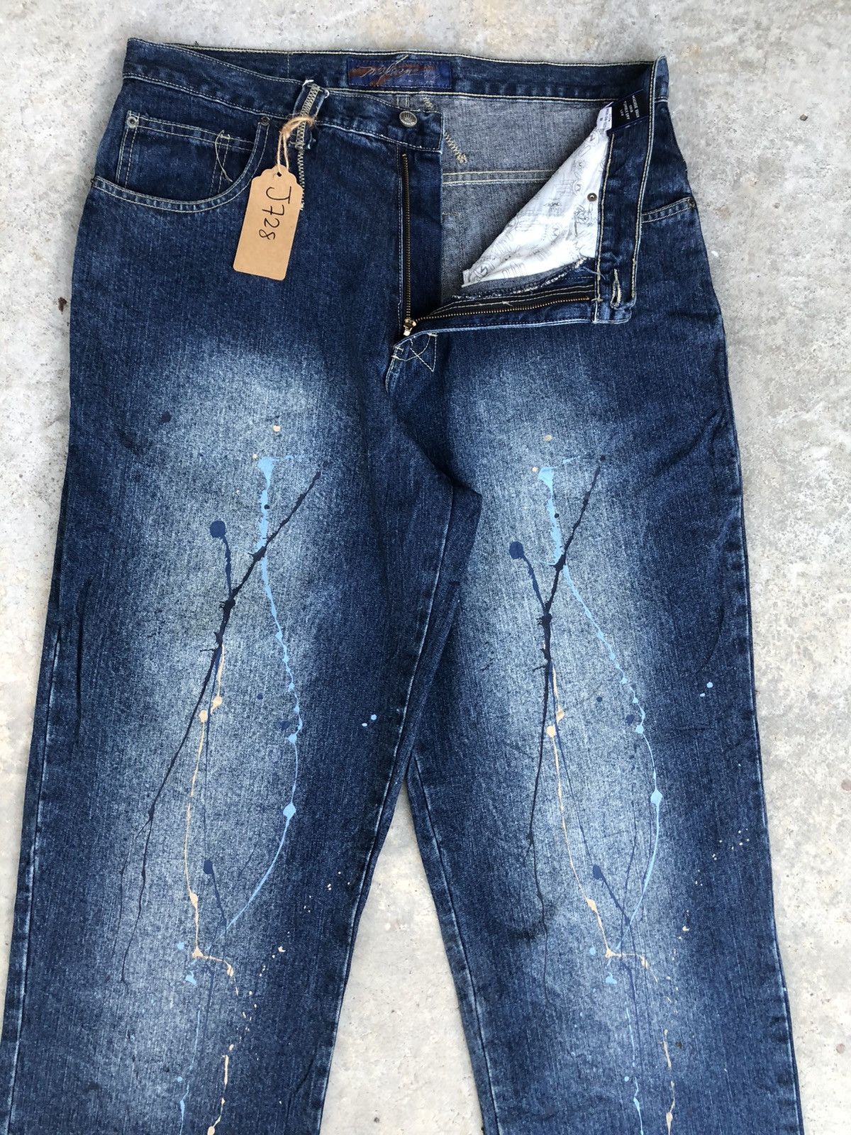 Vintage Miskeen Embroidered Logo Baggy Jeans Distressed Jeans Size US 36 / EU 52 - 3 Thumbnail