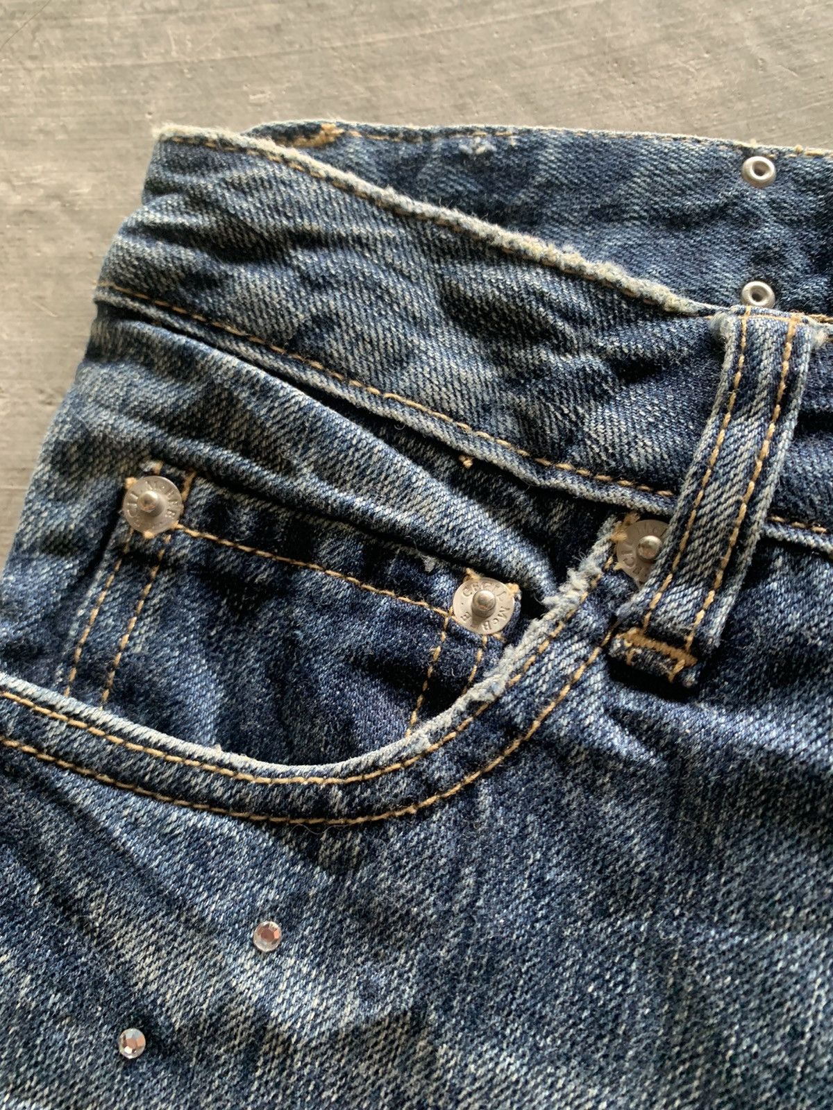 20471120 × Japanese Brand flared distressed beaded cecil mcbee japanese jeans Size US 29 - 9 Thumbnail